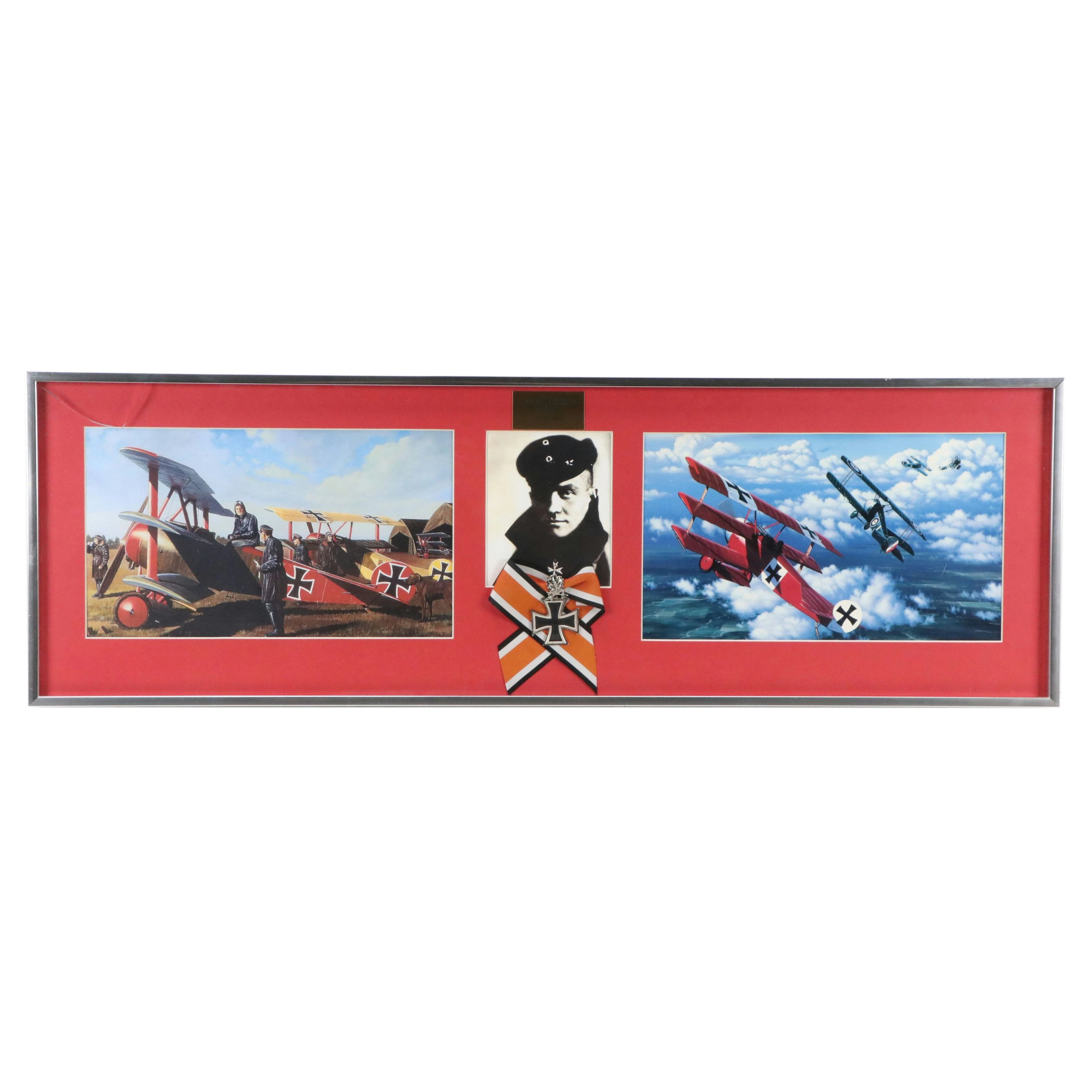 "The Red Baron" Manfred von Richthofen Commemorative Framed Wall Art and Medal
