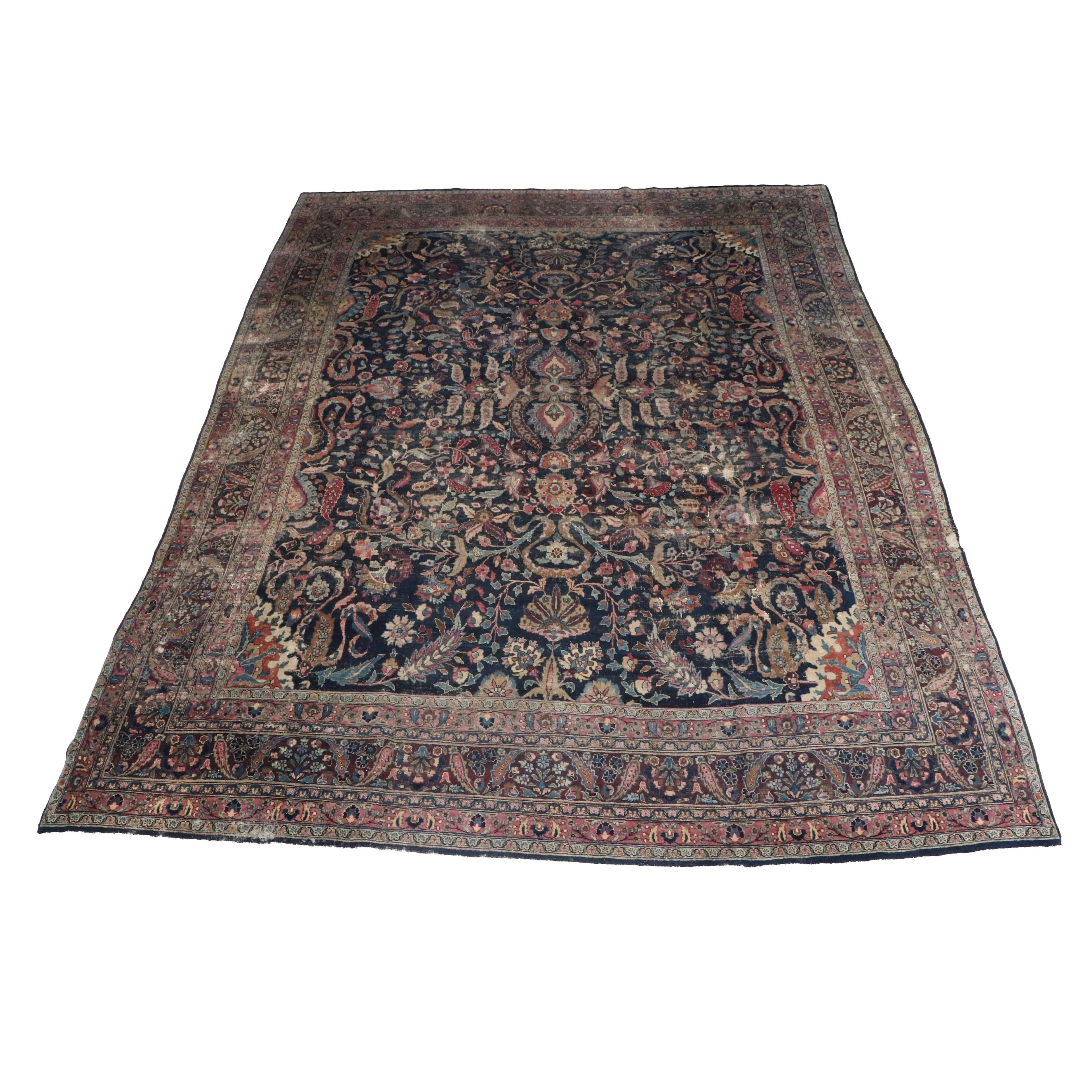 12'8 x 16'7 Hand-Knotted Persian Sarouk Room-Sized Rug