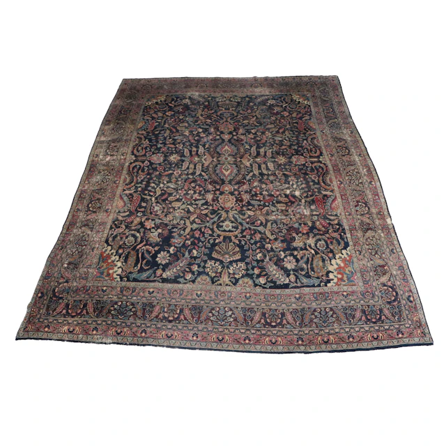 12'8 x 16'7 Hand-Knotted Persian Sarouk Room-Sized Rug
