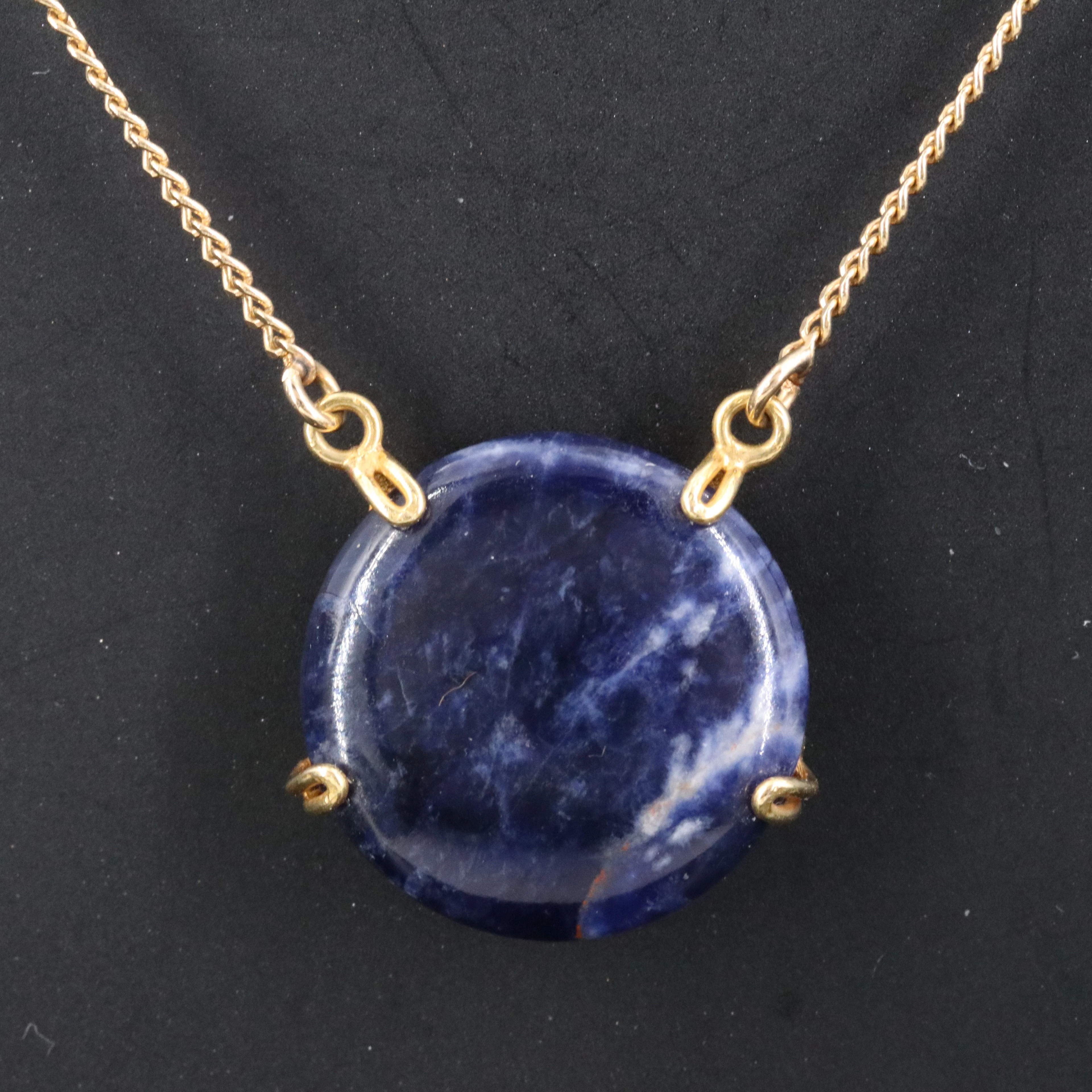 14K and 18K Sodalite Necklace with Gold-Filled Clasp