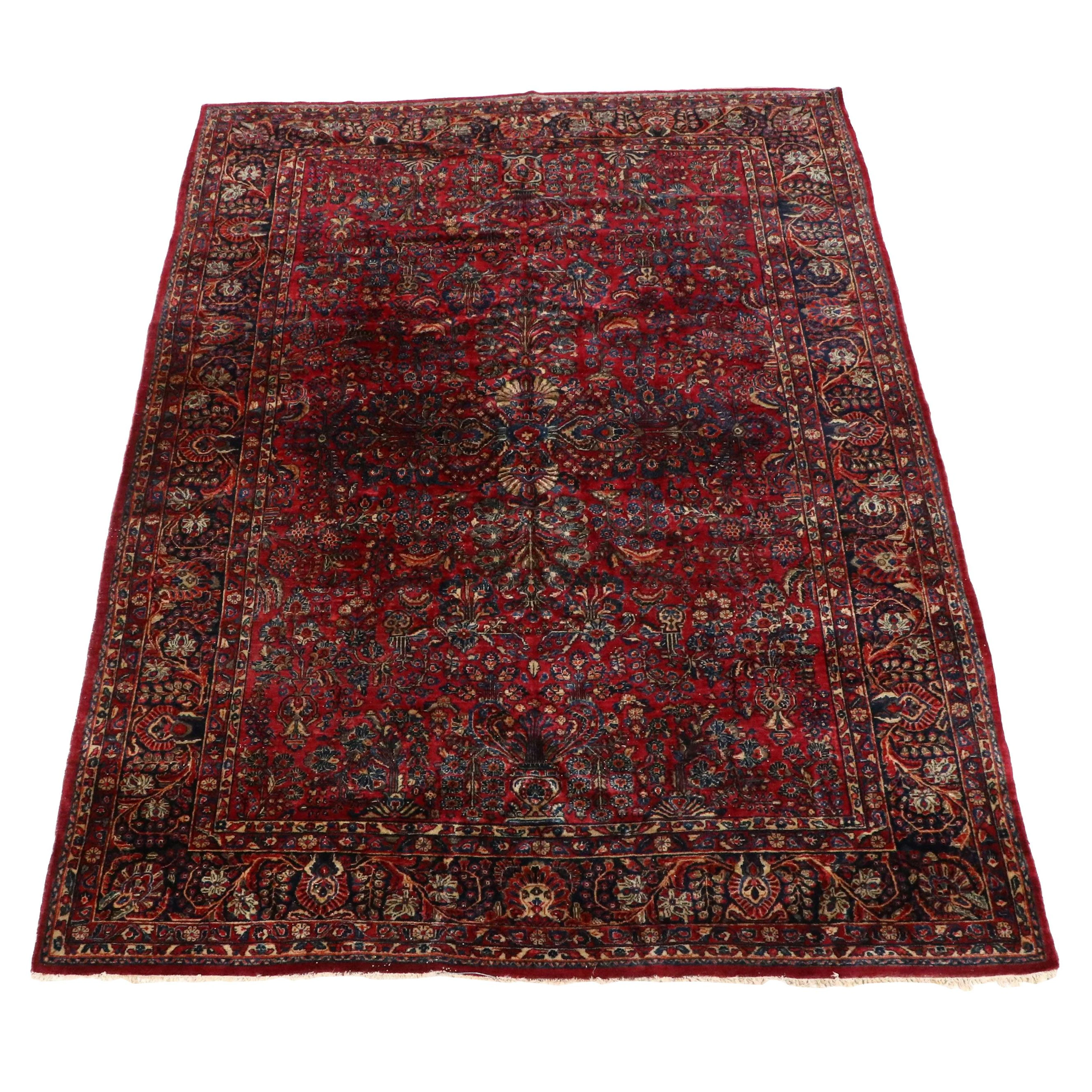 8'7 x 12' Hand-Knotted Persian Sarouk Room-Sized Rug