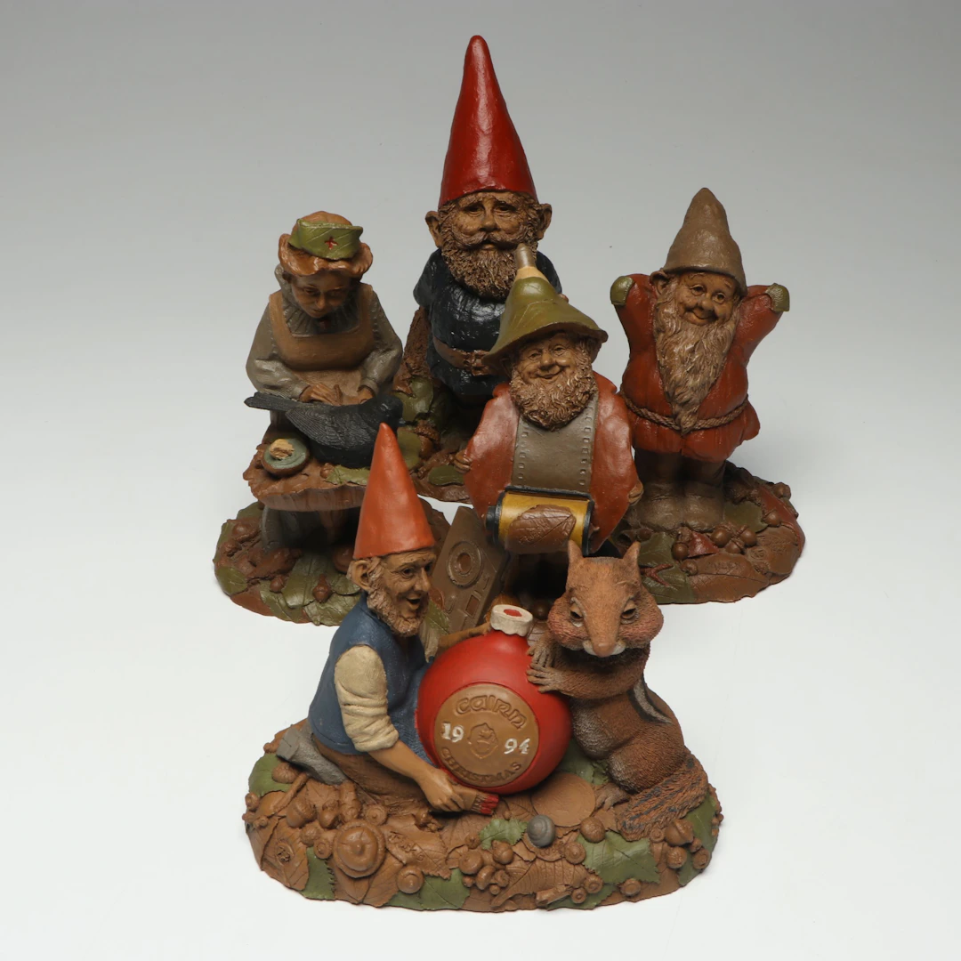 Tom Clark "Miles," "Forest" and "Flash" with More Decorative Gnomes