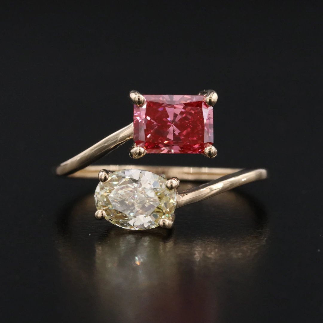 14K 2.04 CTW Lab Grown Diamond Bypass Ring with IGI Reports