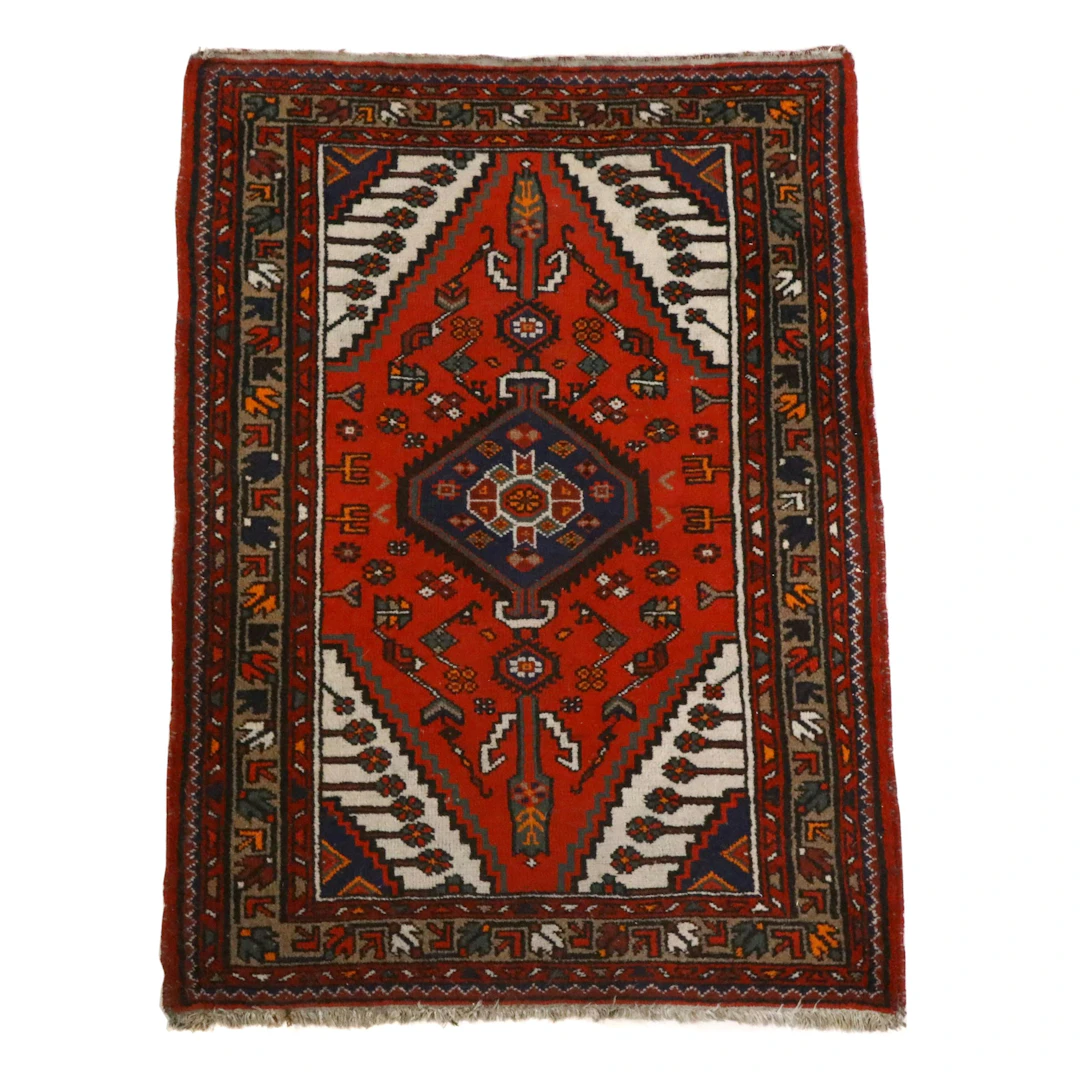 3'5 x 5' Hand-Knotted Persian Hamadan Area Rug