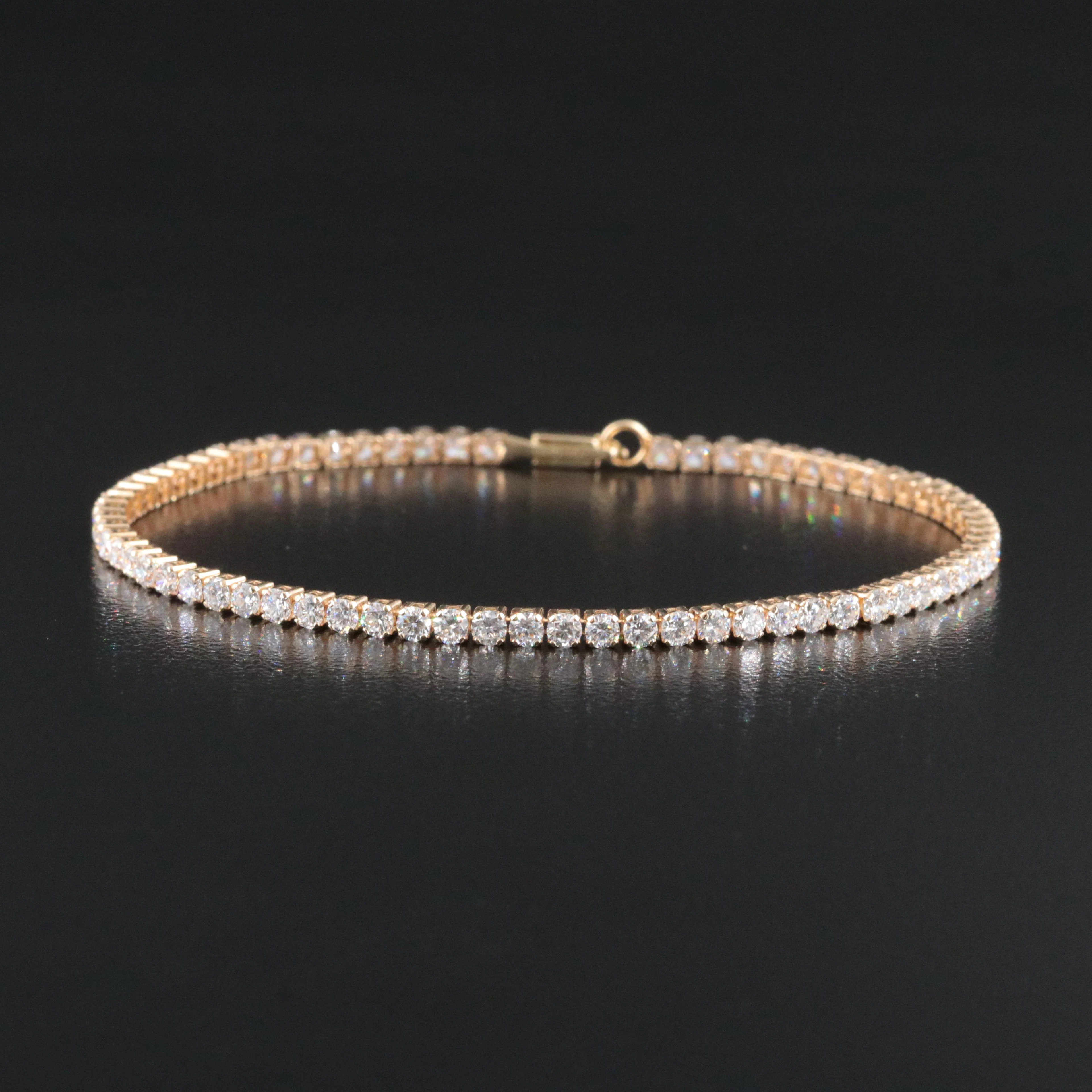 14K 3.15 CTW Lab Grown Diamond Line Bracelet with IGI Report