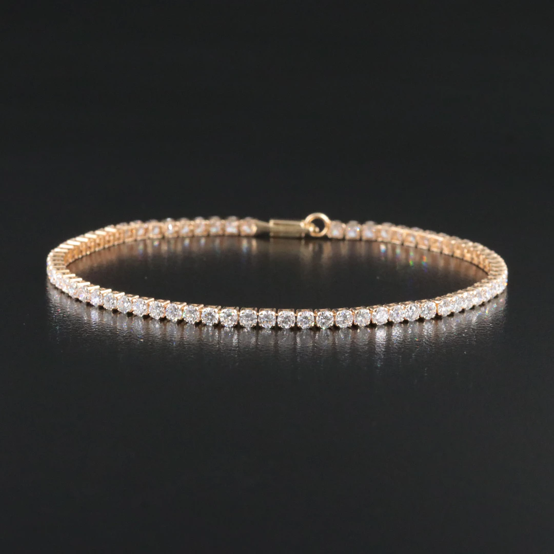 14K 3.15 CTW Lab Grown Diamond Line Bracelet with IGI Report