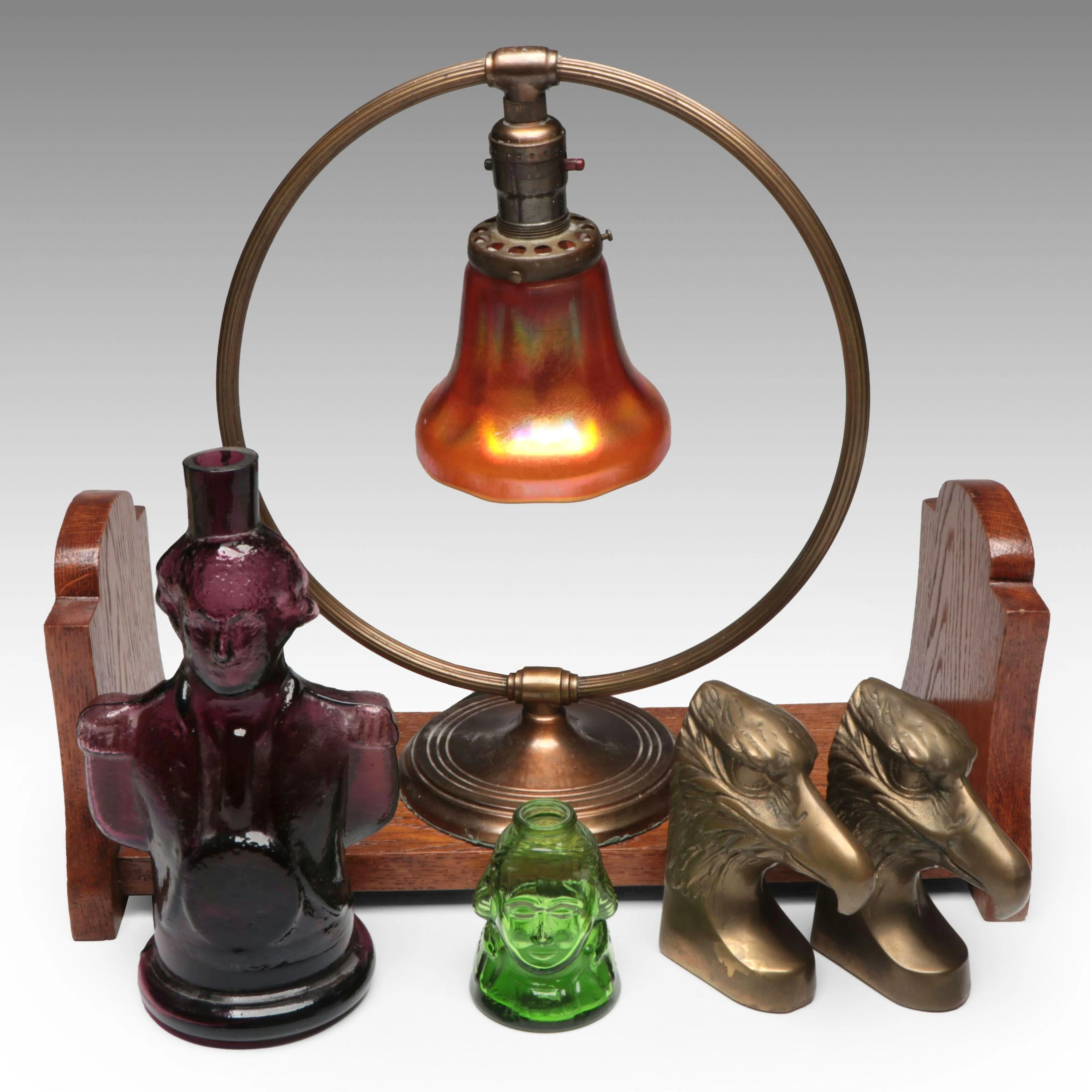 Handel O Frame Nuart Shade Desk Lamp with George Washington Vials and More