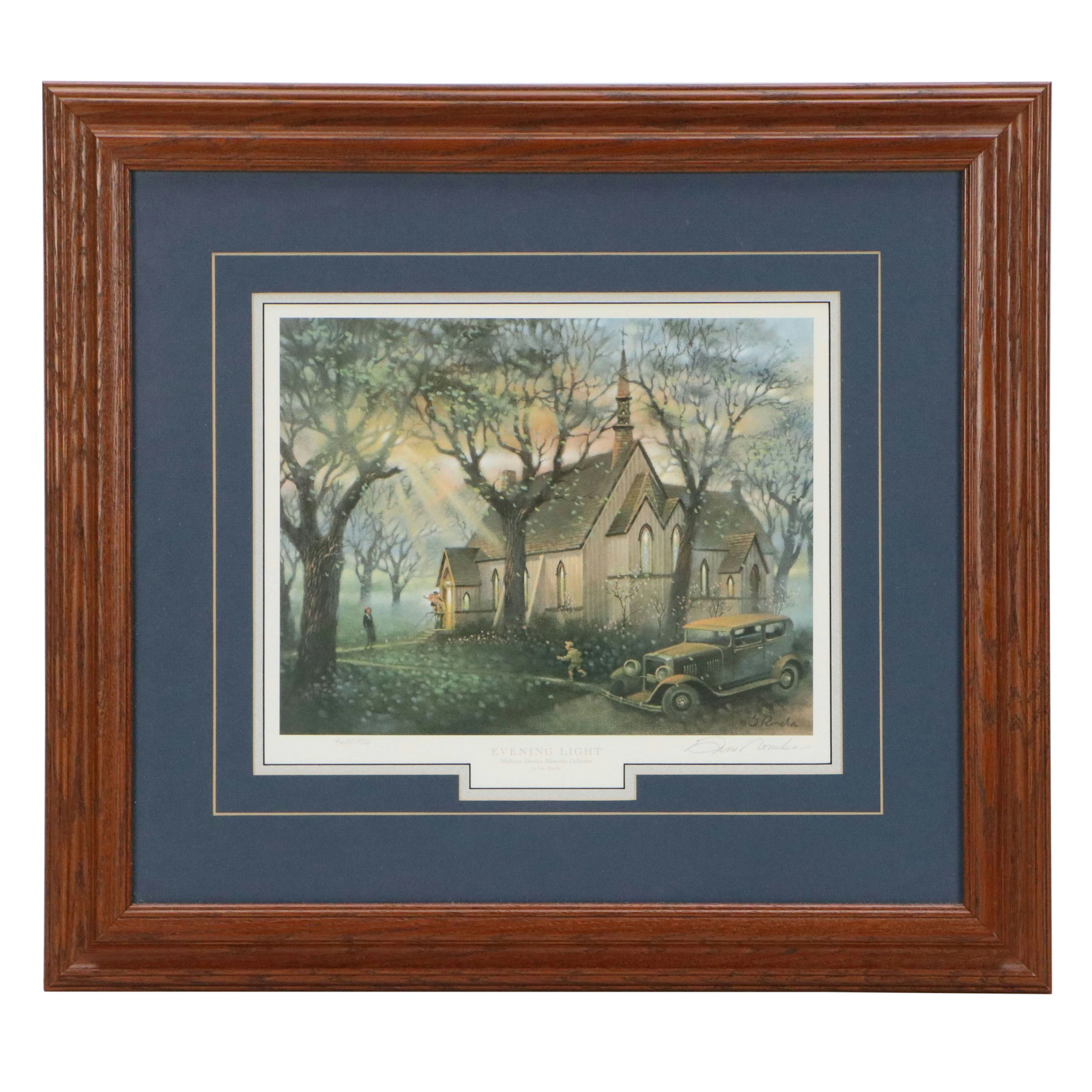 Gene Roncka Offset Lithograph "Evening Light," Late 20th Century