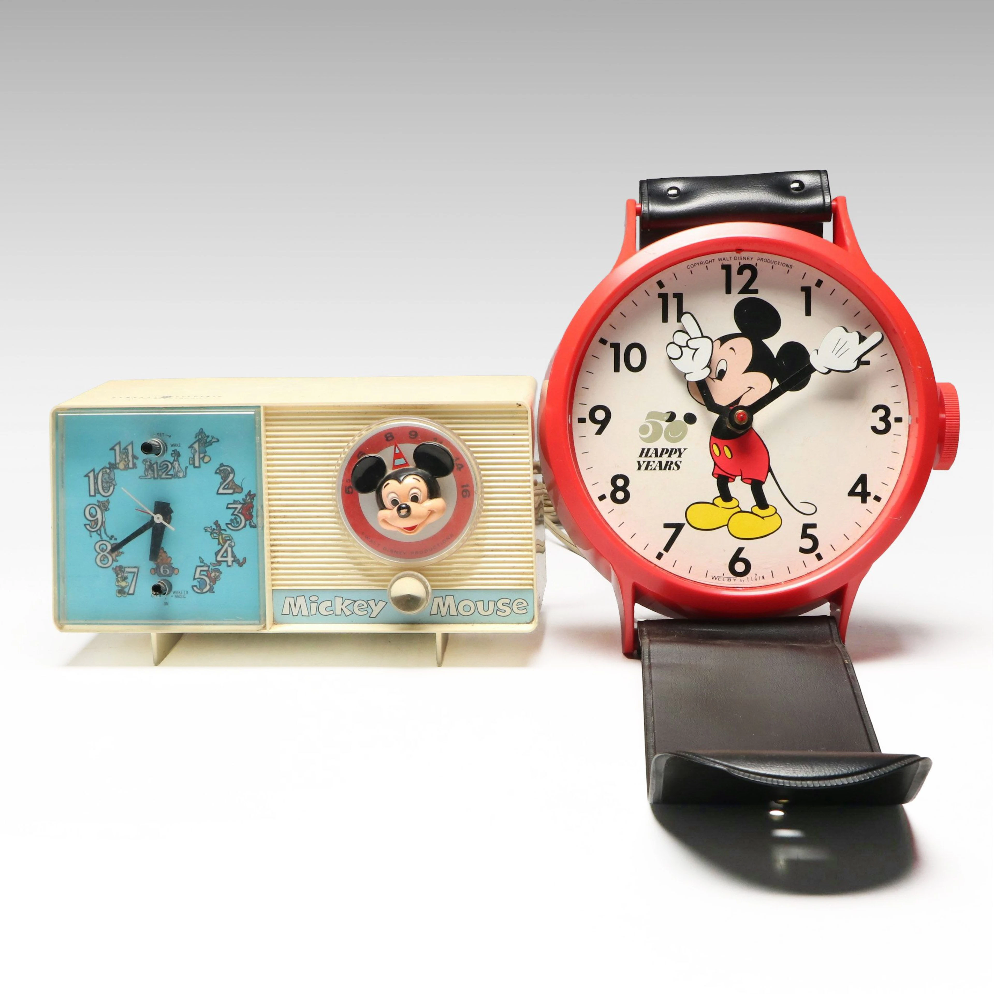 General Electric "Youth Electronics" & Other Mickey Mouse Themed Novelty Clocks