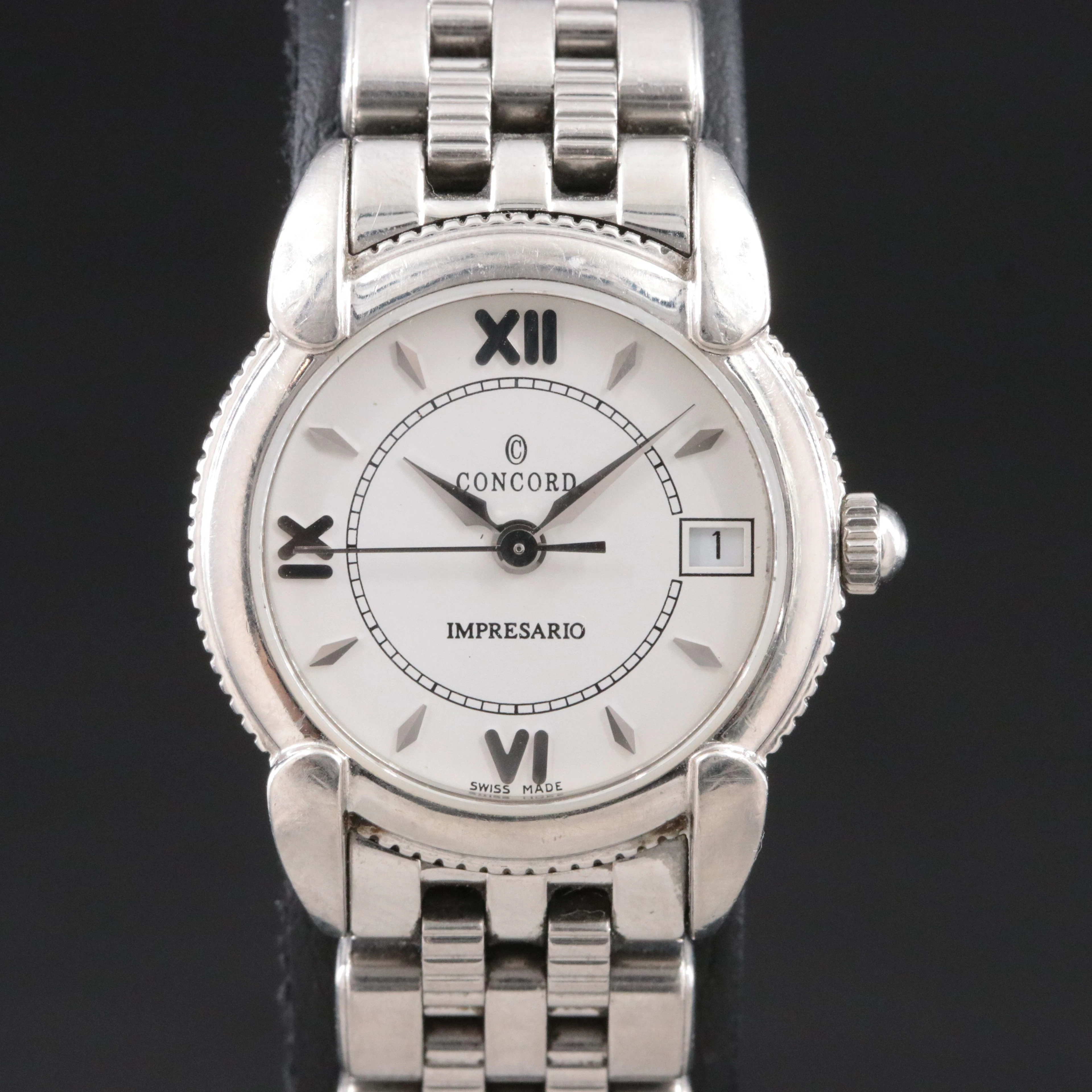 Concord Impresario Coin Edgte Stainless Steel Swiss Quartz Watch