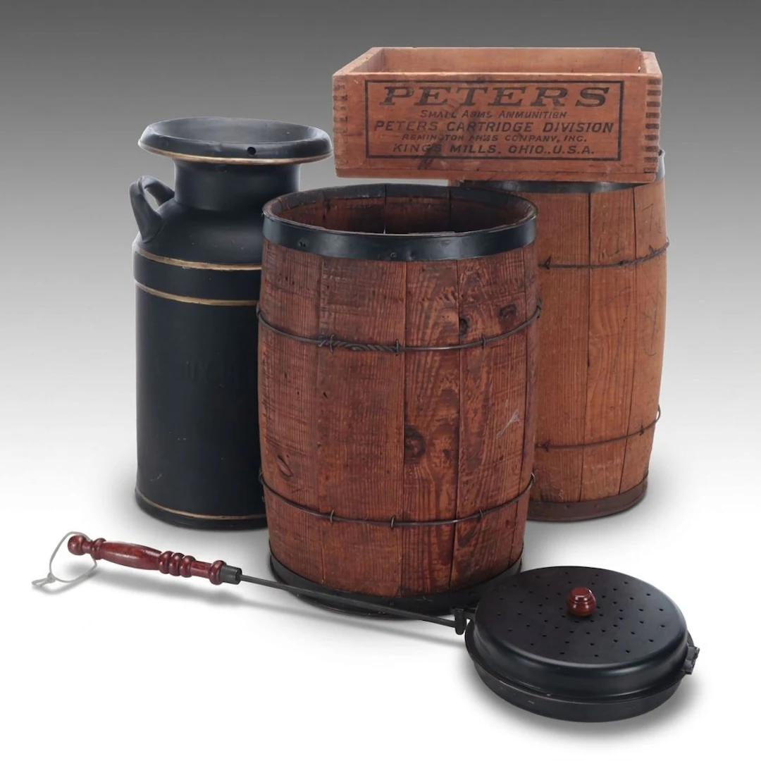 Wood Handled Bed Warmer, Metal Milk Can, and More Rustic Décor