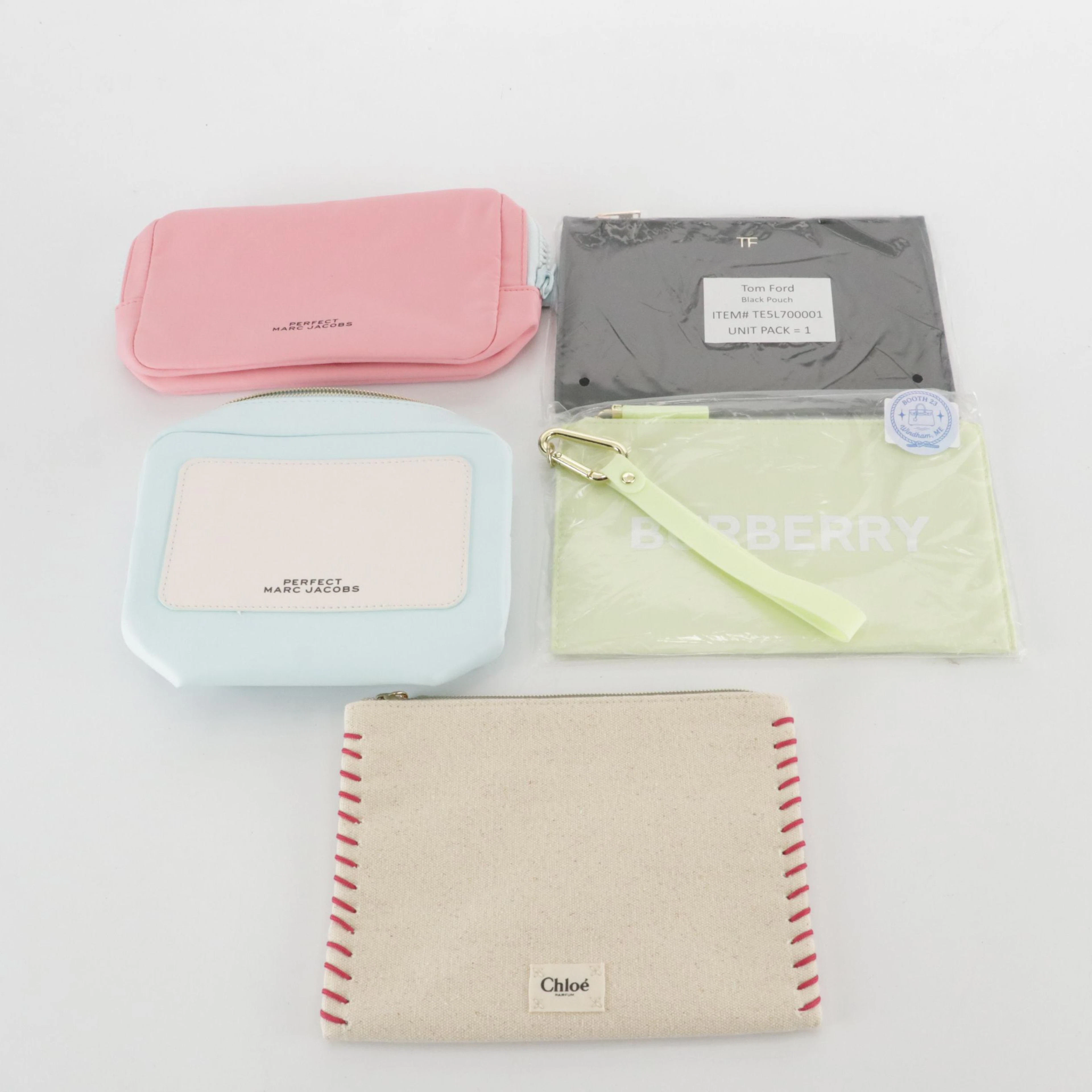 Burberry, Tom Ford, Chloe, and Perfect Marc Jacobs Promotional Zip Pouches