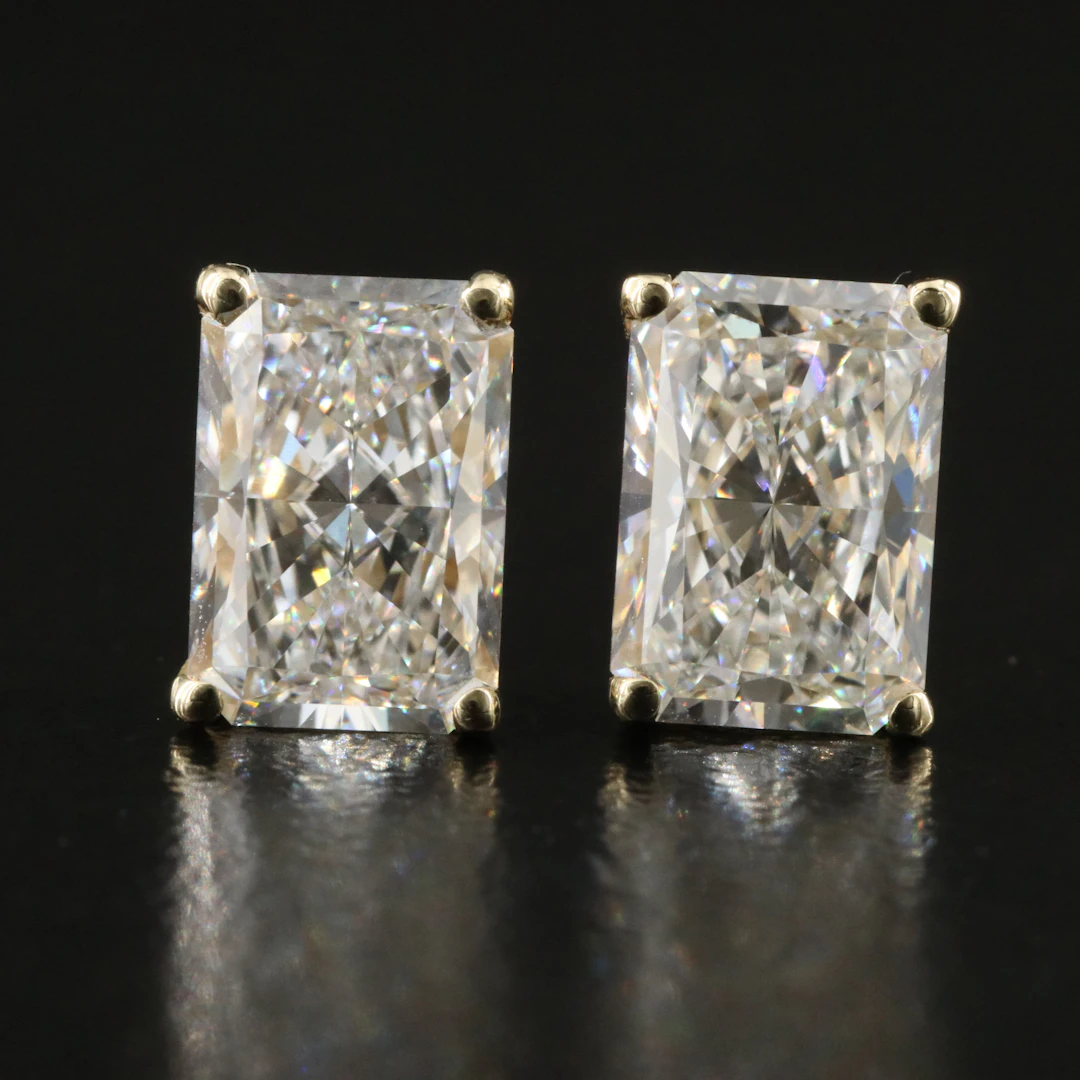 14K 3.09 CTW Lab Grown Diamond Stud Earrings with IGI Reports