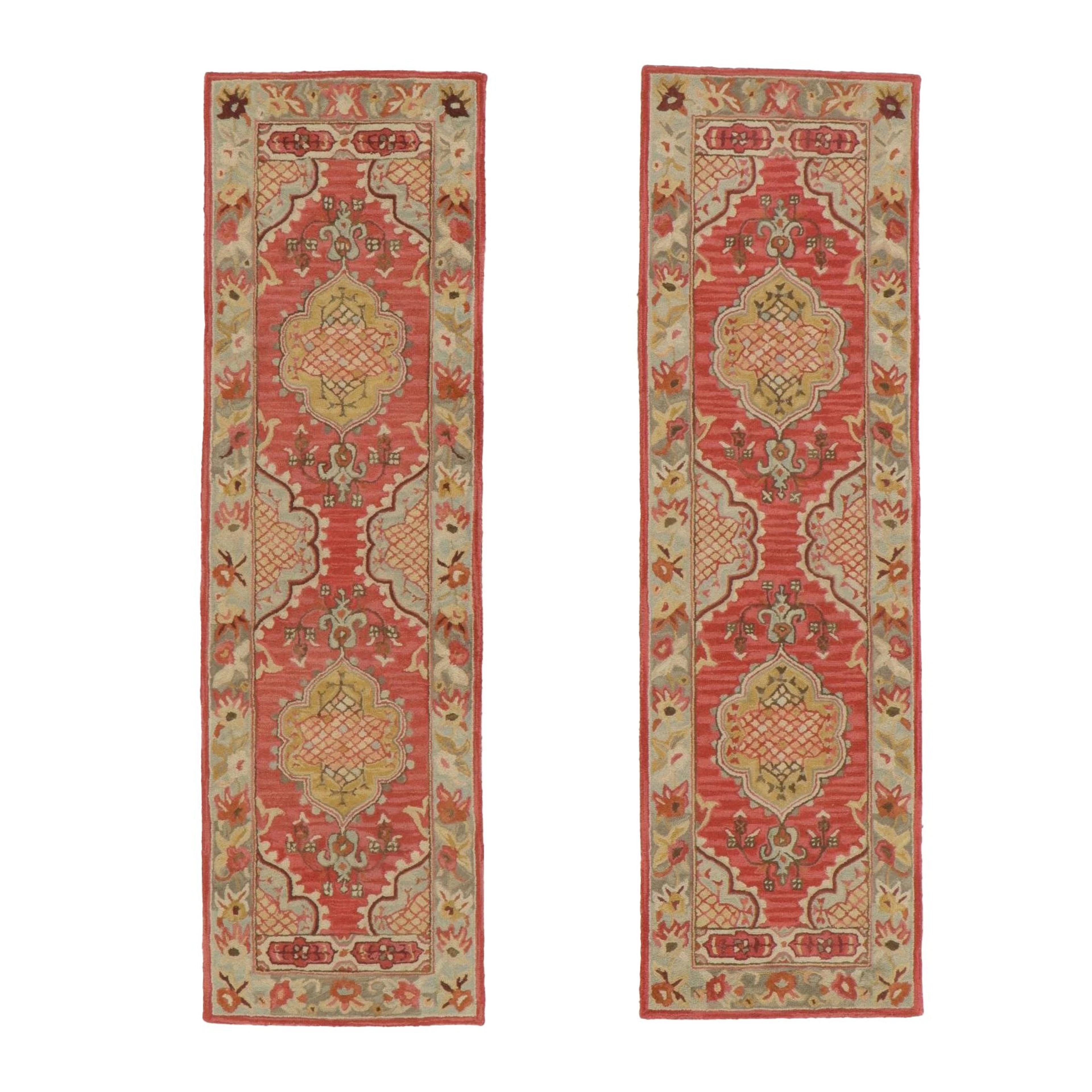 Pair of Hand-Hooked Ballard Designs "Lewis" Carpet Runners