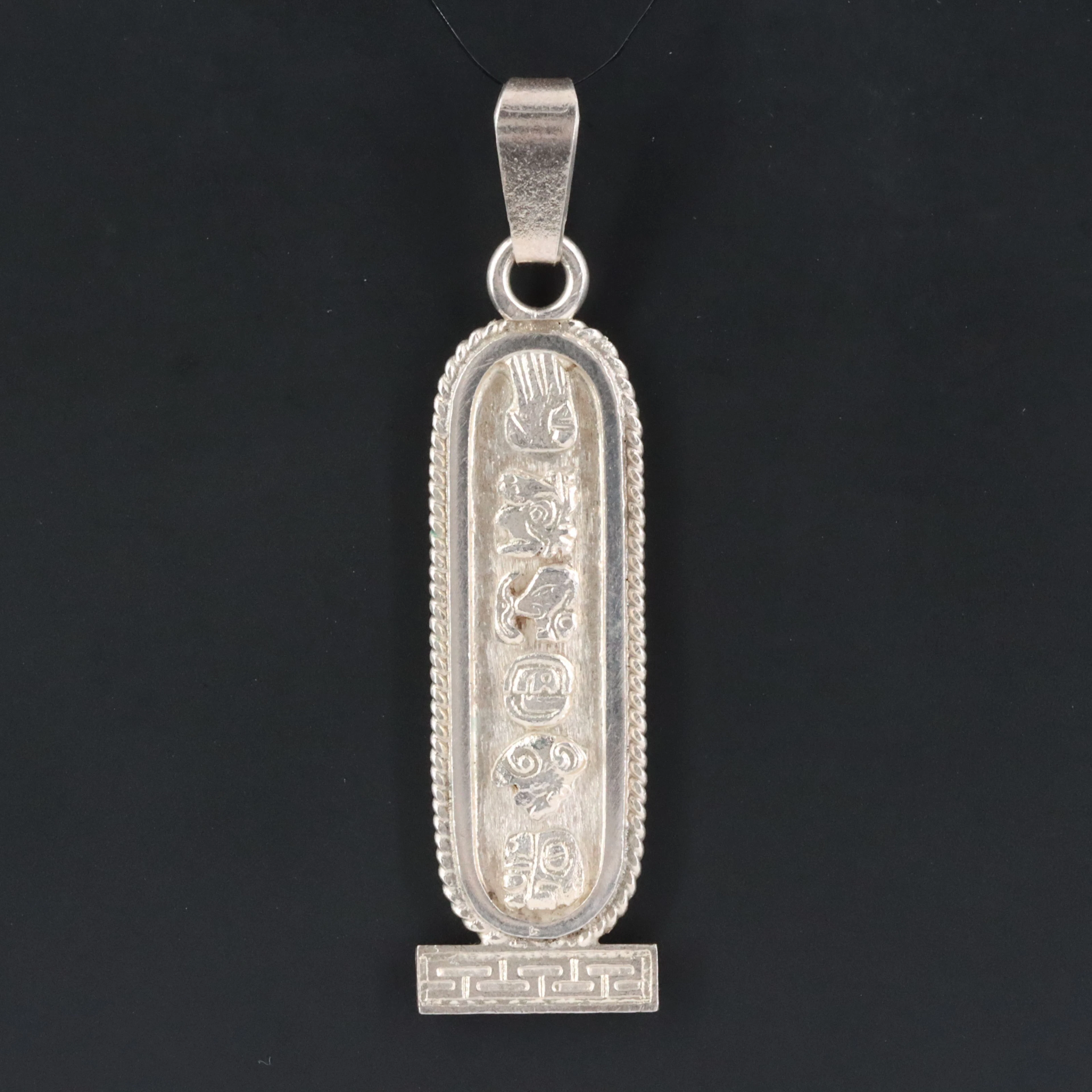 Oro Maya Sterling Mesoamerican Mayan Glyph Pendant