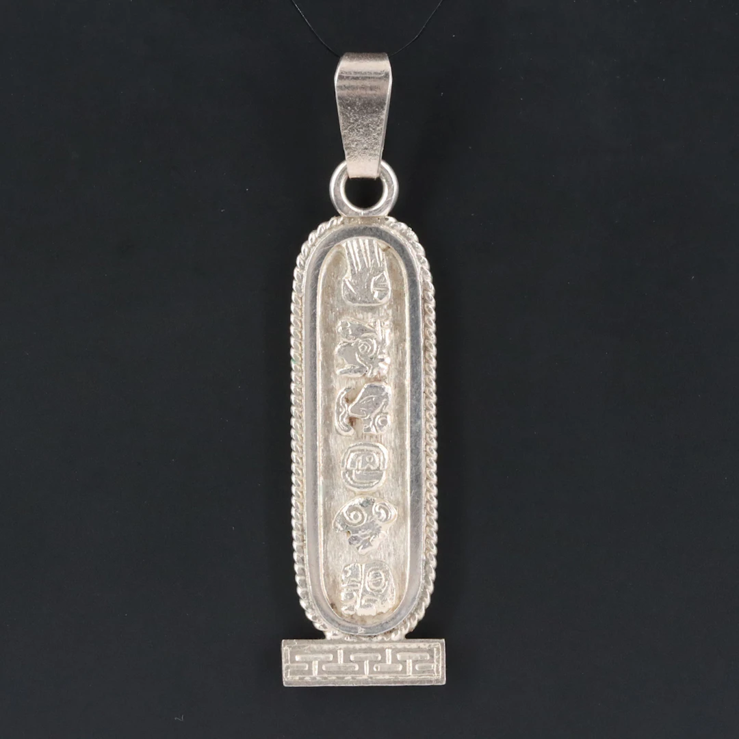 Oro Maya Sterling Mesoamerican Mayan Glyph Pendant