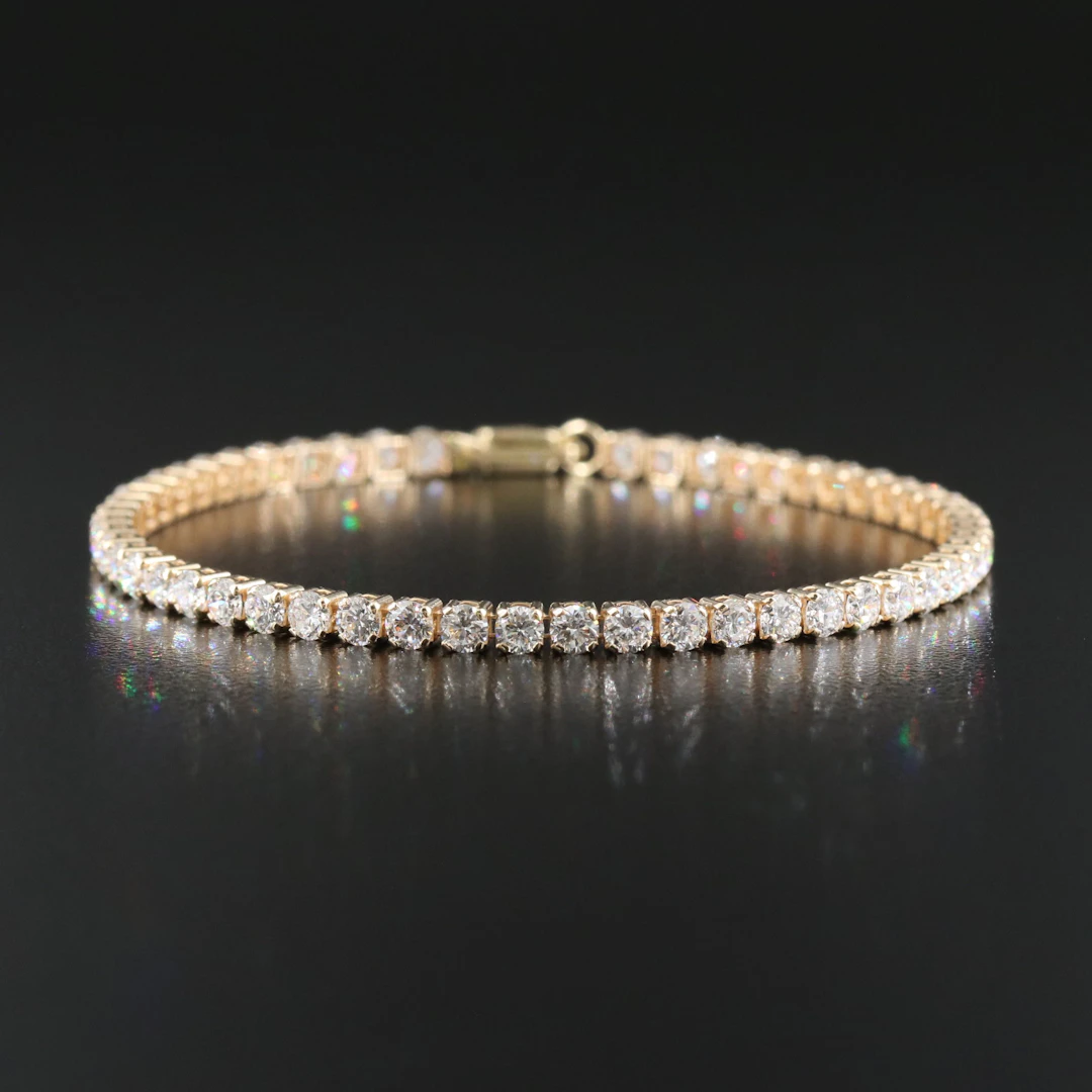 14K 5.03 CTW Lab Grown Diamond Line Bracelet with IGI Report