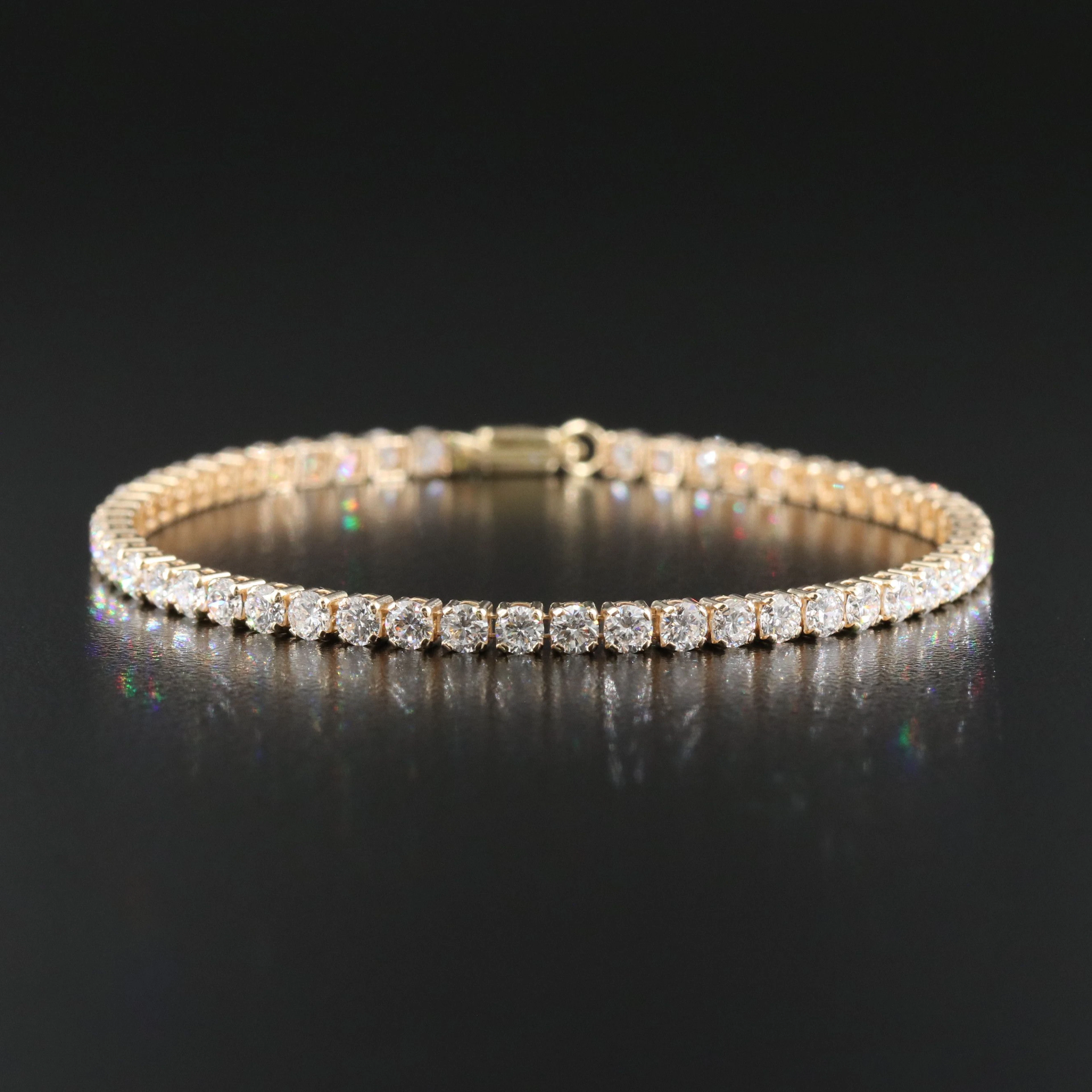 14K 5.03 CTW Lab Grown Diamond Line Bracelet with IGI Report