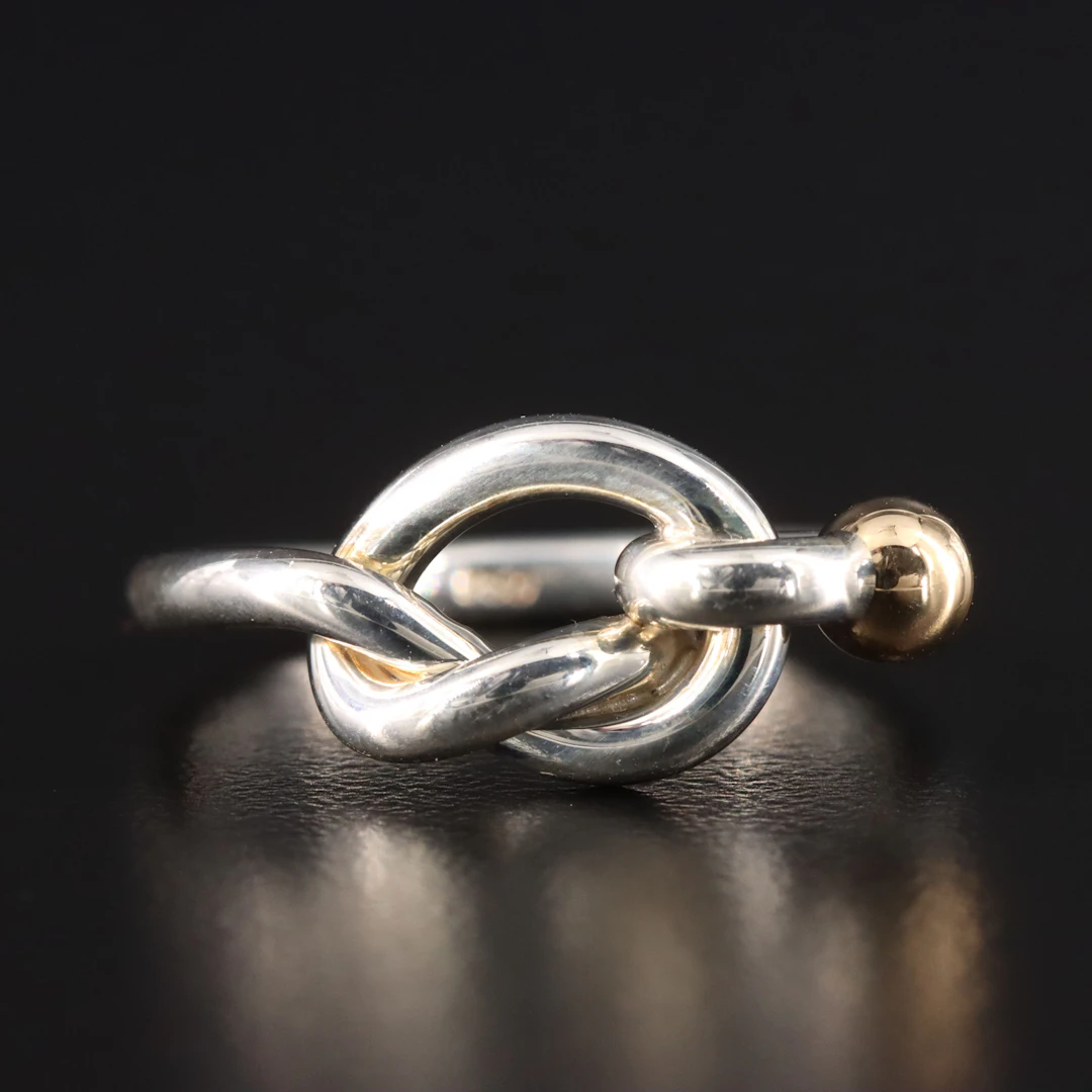 Tiffany & Co. Sterling Hook and Eye Ring with 18K Accents