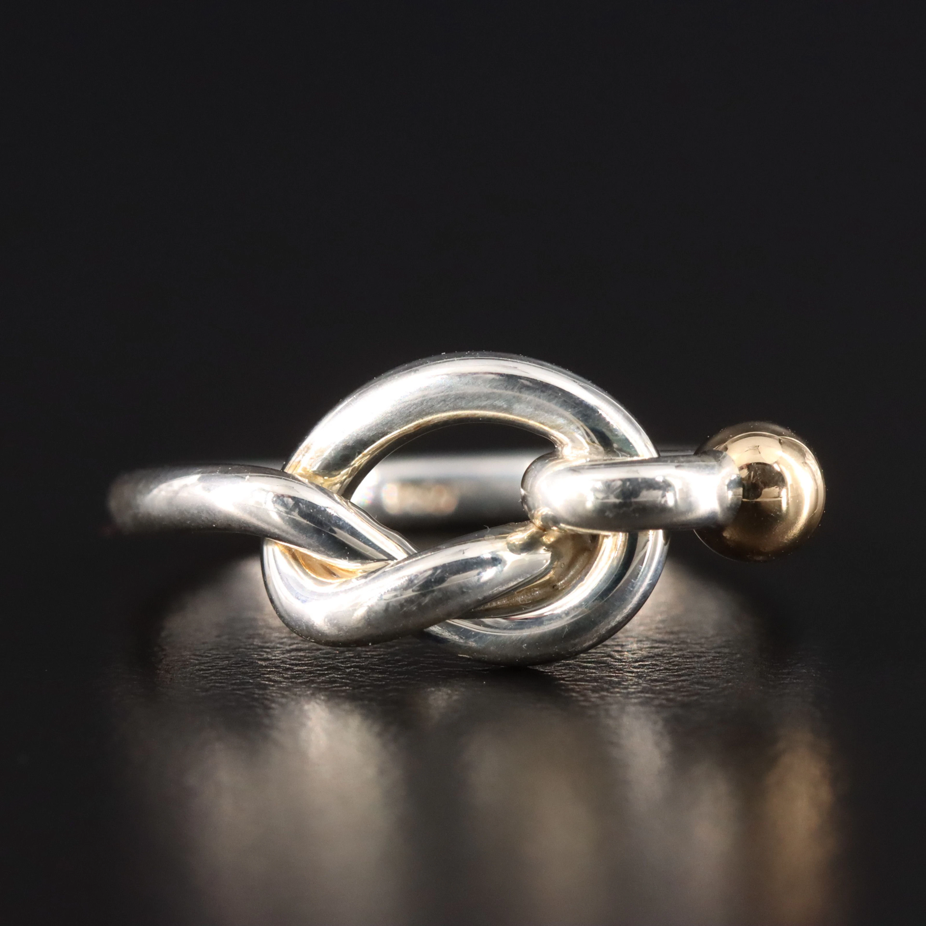 Tiffany & Co. Sterling Hook and Eye Ring with 18K Accents