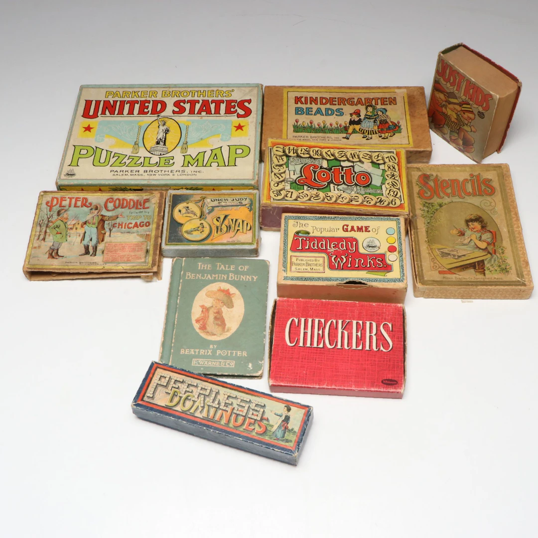 Whitman Checkers and More Vintage Board Games and Children's Books