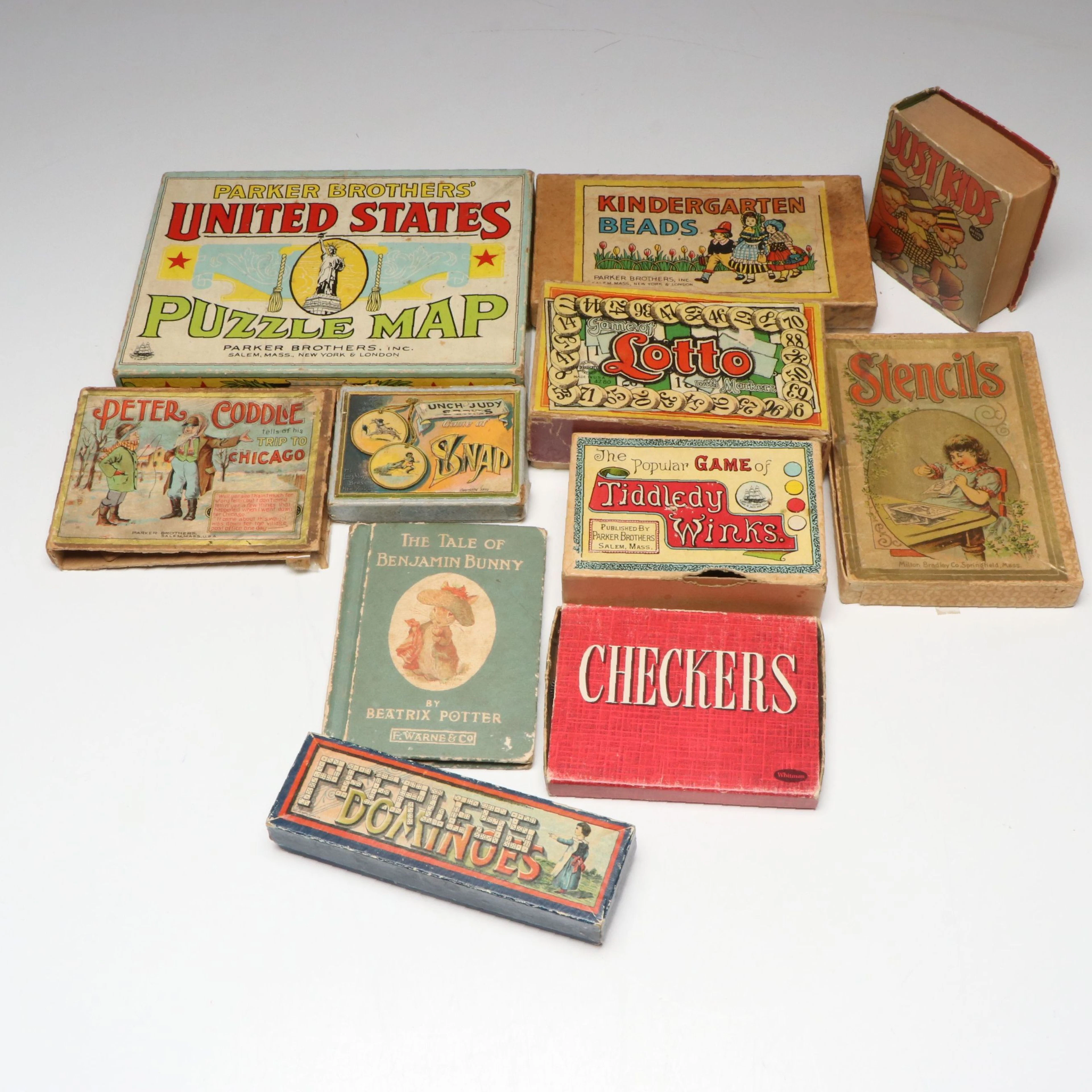 Whitman Checkers and More Vintage Board Games and Children's Books
