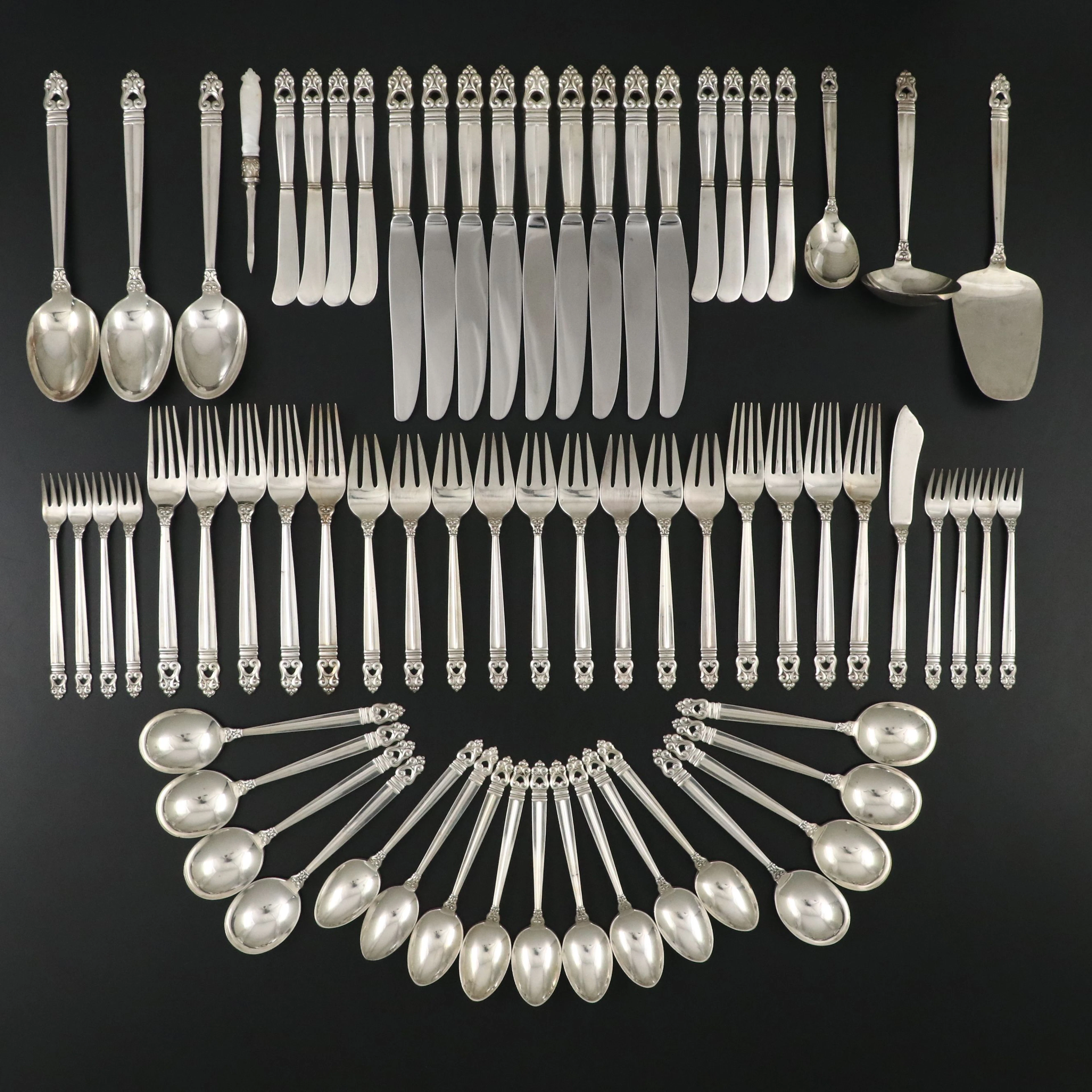 International "Royal Danish" Sterling Silver Flatware and Serving Utensils
