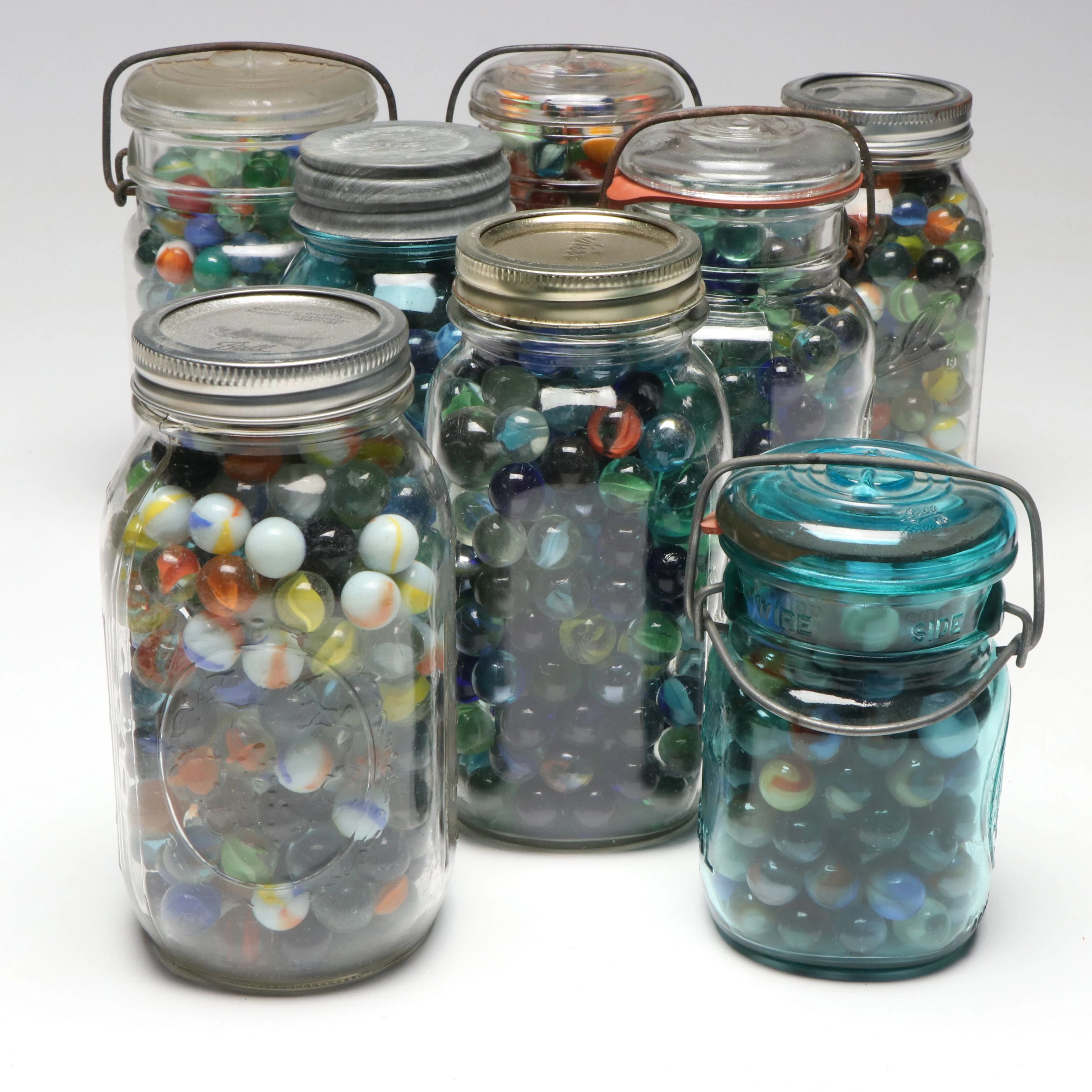 Glass Marble Collection in Ball "Perfect Mason" and More Canning Jars