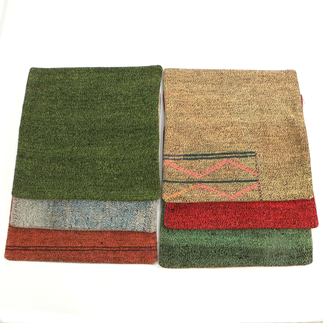 Turkish Overdyed Handwoven Rug Faced Pillow Covers