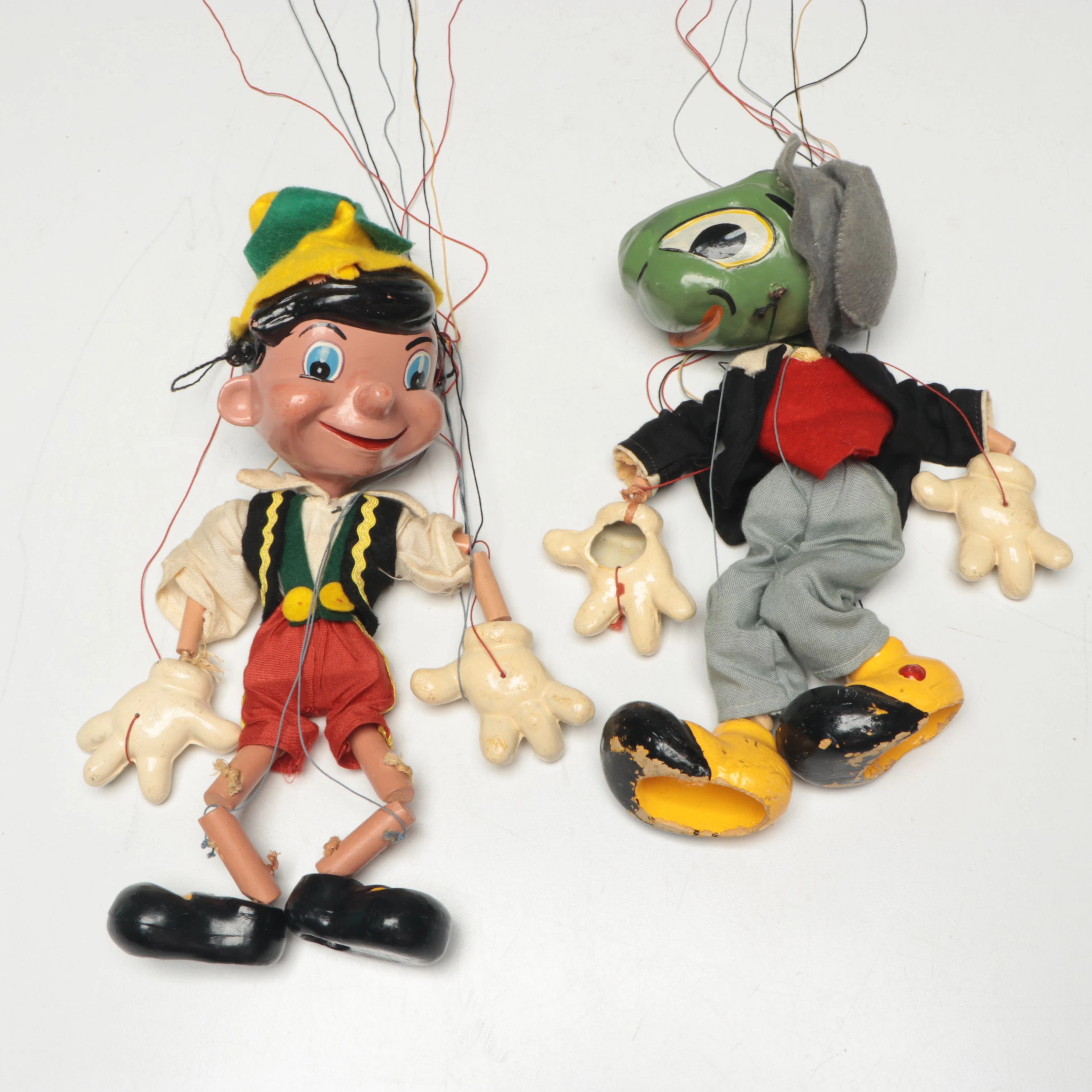 Disney Pelham "Pinocchio" and "Jiminy Cricket" Marionettes, c. 1959