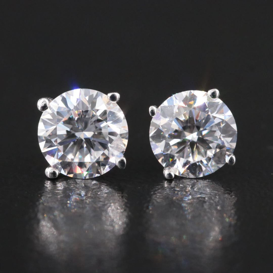 14K 1.97 CTW Lab Grown Diamond Single Solitaire Earrings