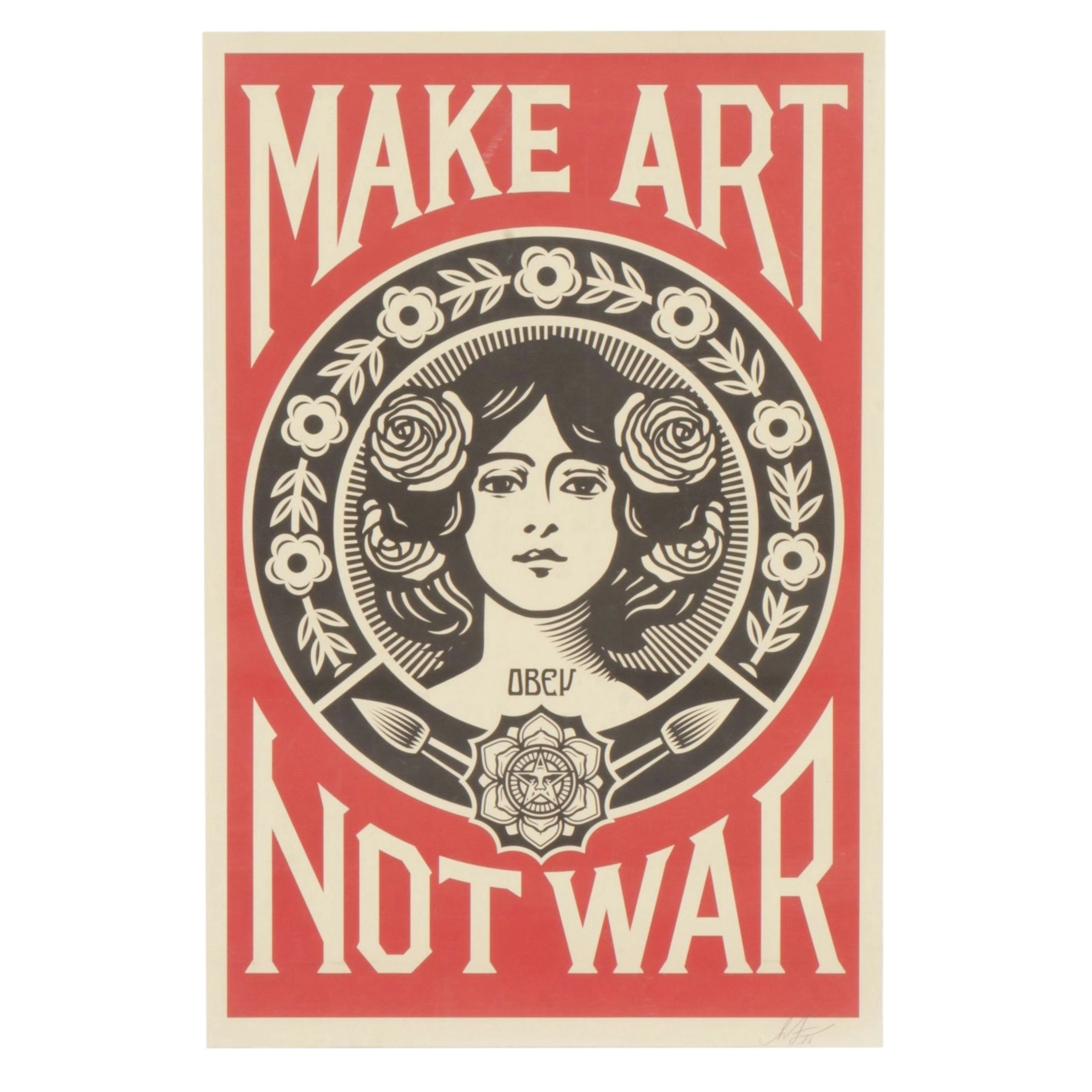 Shepard Fairey Offset Lithograph "Make Art, Not War," 2026