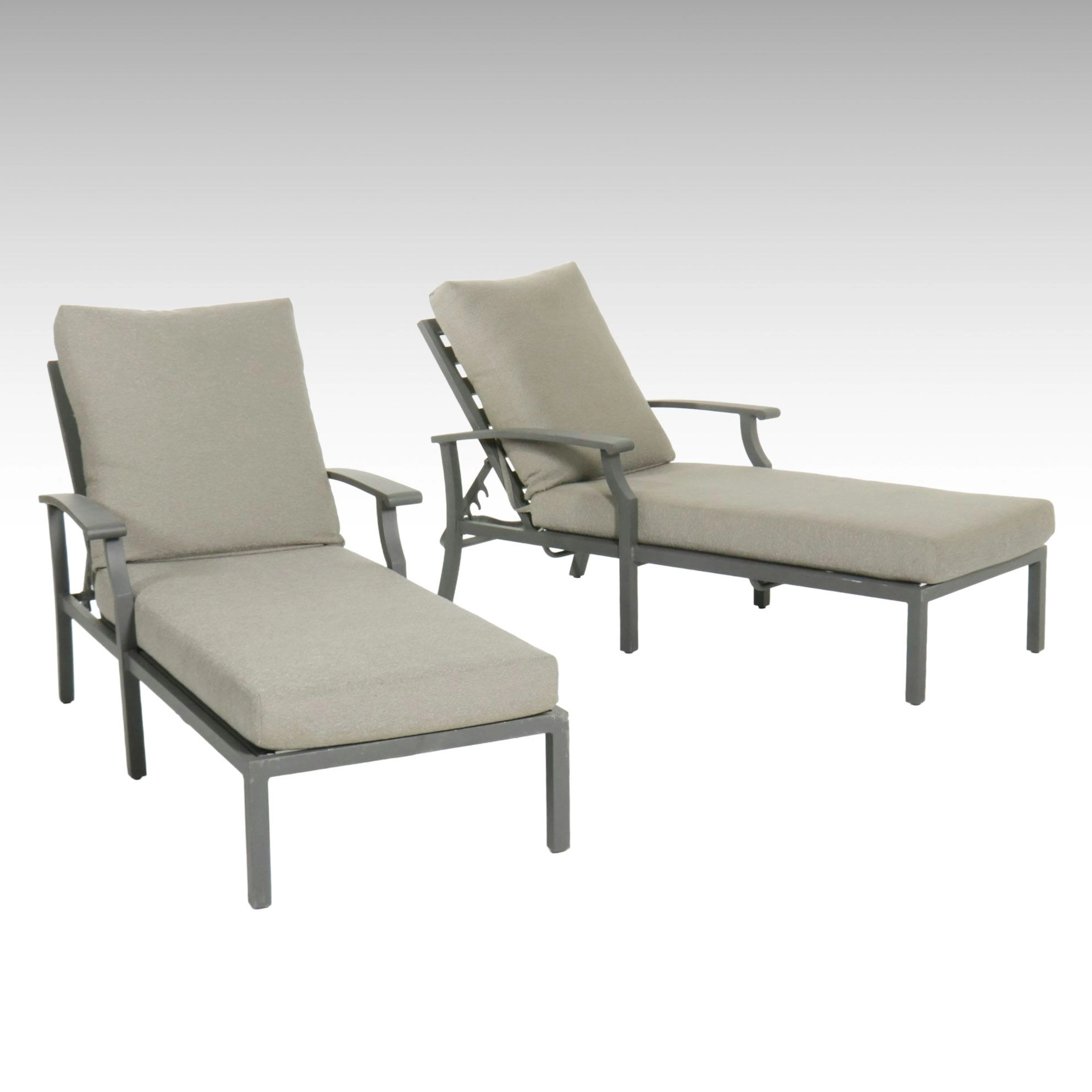 Pair of Metal Lounge Chairs, 21st Century