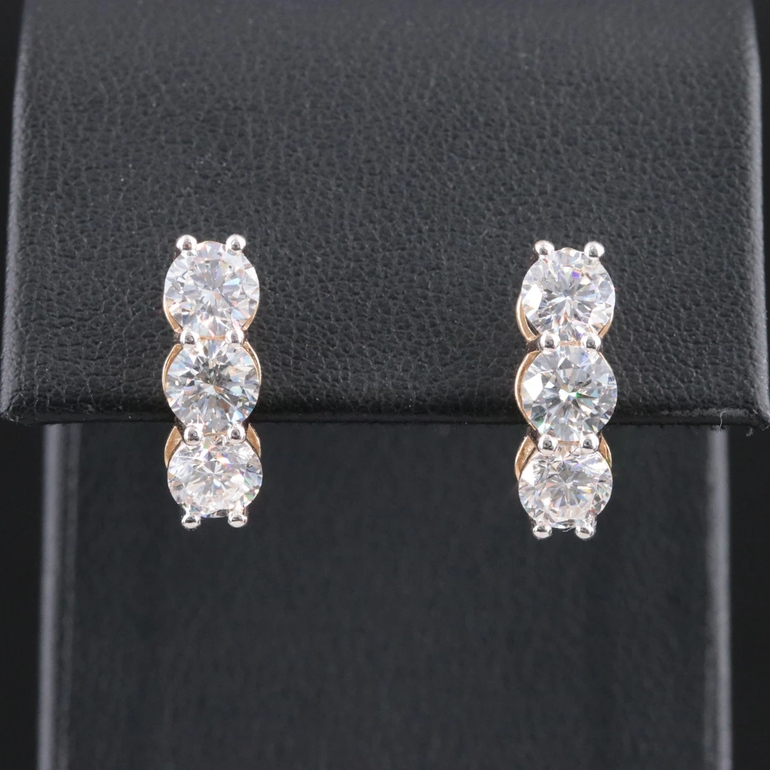14K 3.14 CTW Lab Grown Diamond Earrings