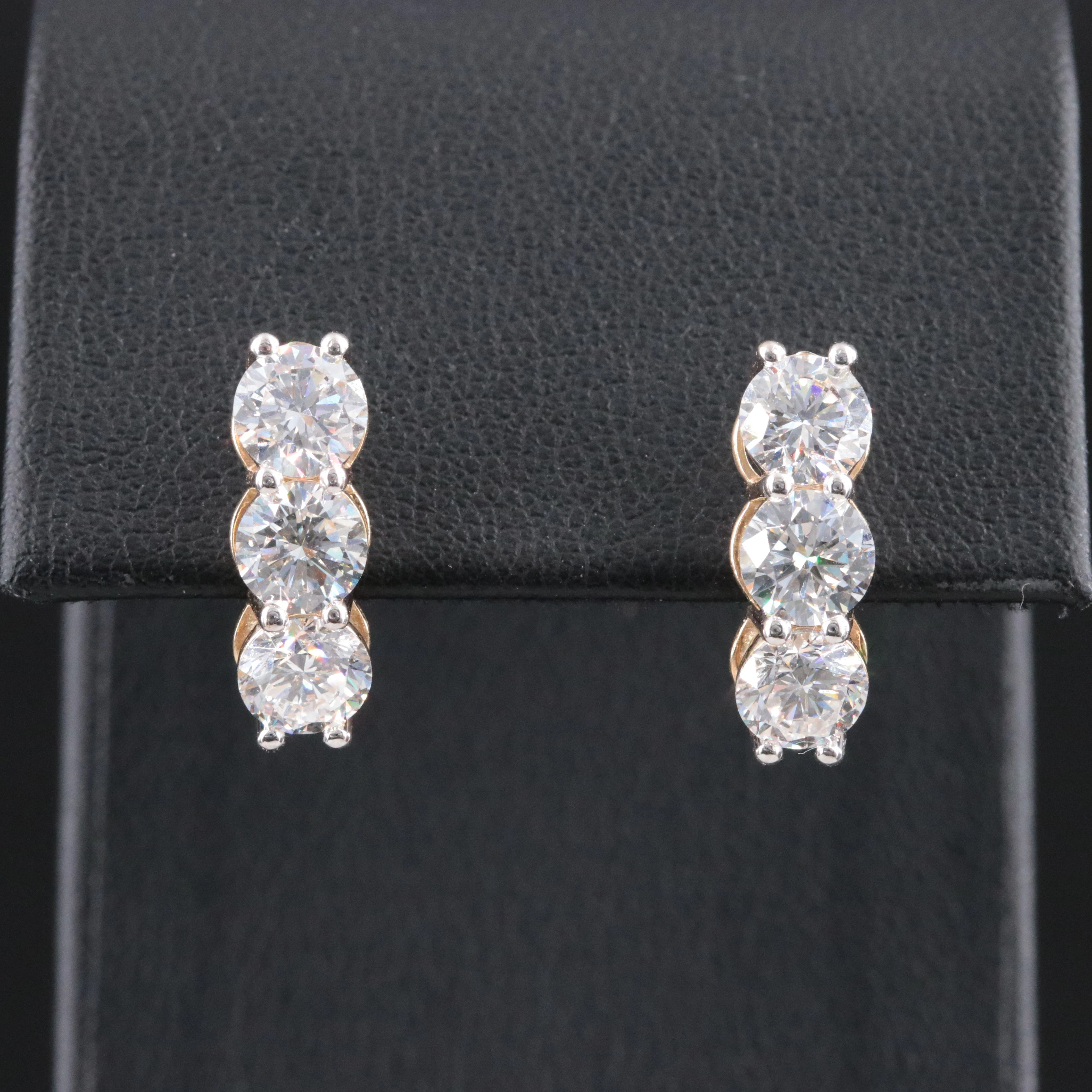14K 3.14 CTW Lab Grown Diamond Earrings