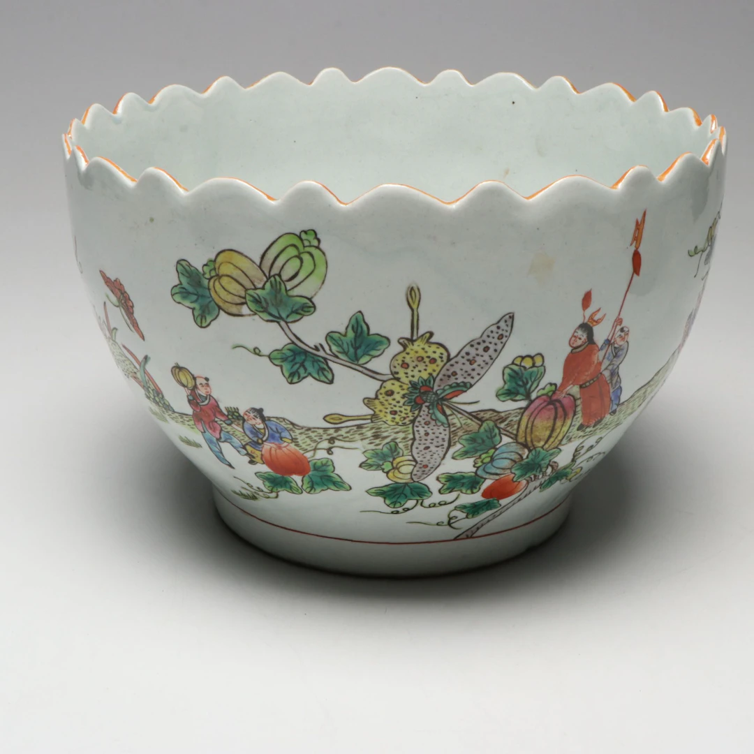 Chinese Porcelain Butterfly and Floral Bowl, 20th Century