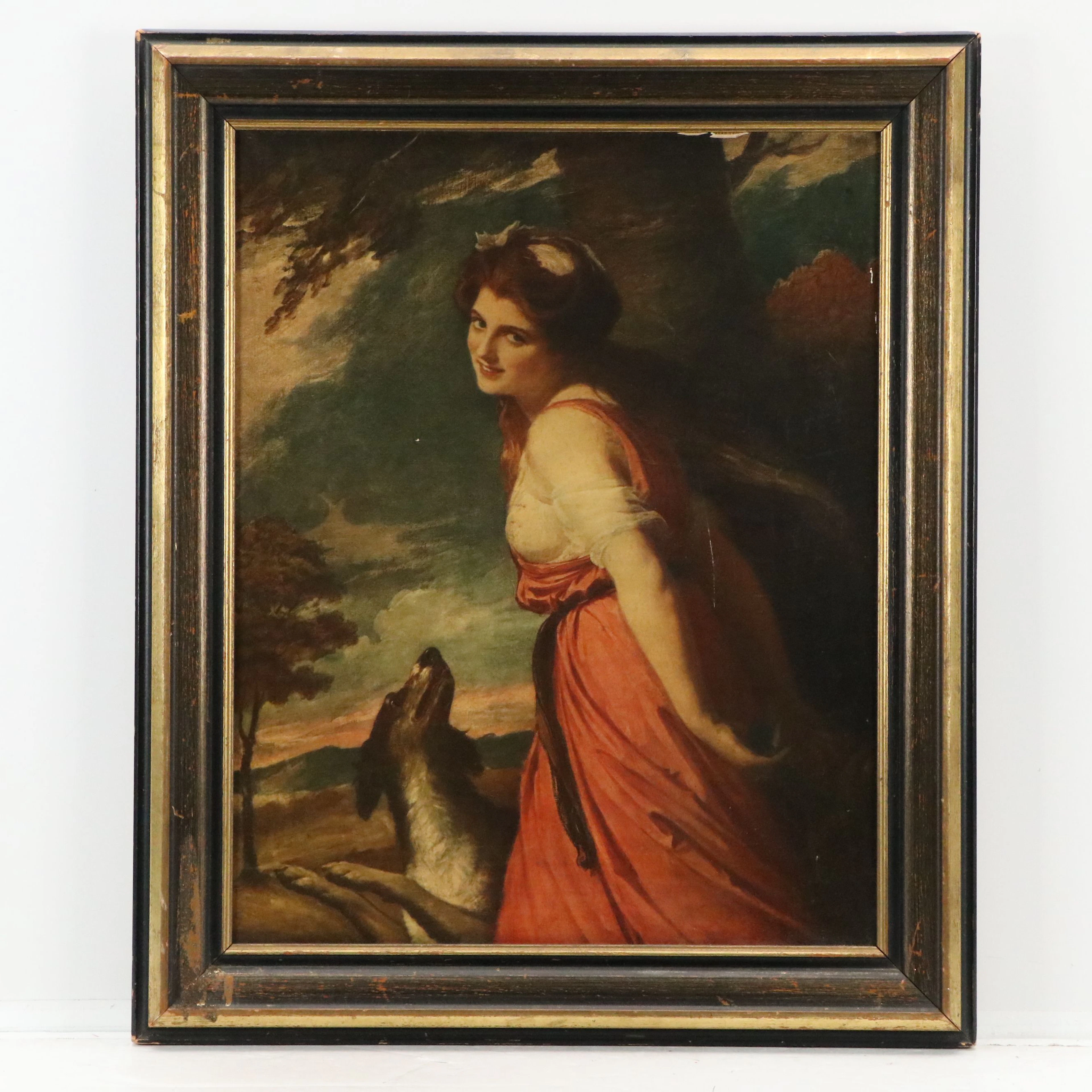 Collotype After George Romney "Lady Hamilton as a Bacchante," 20th Century