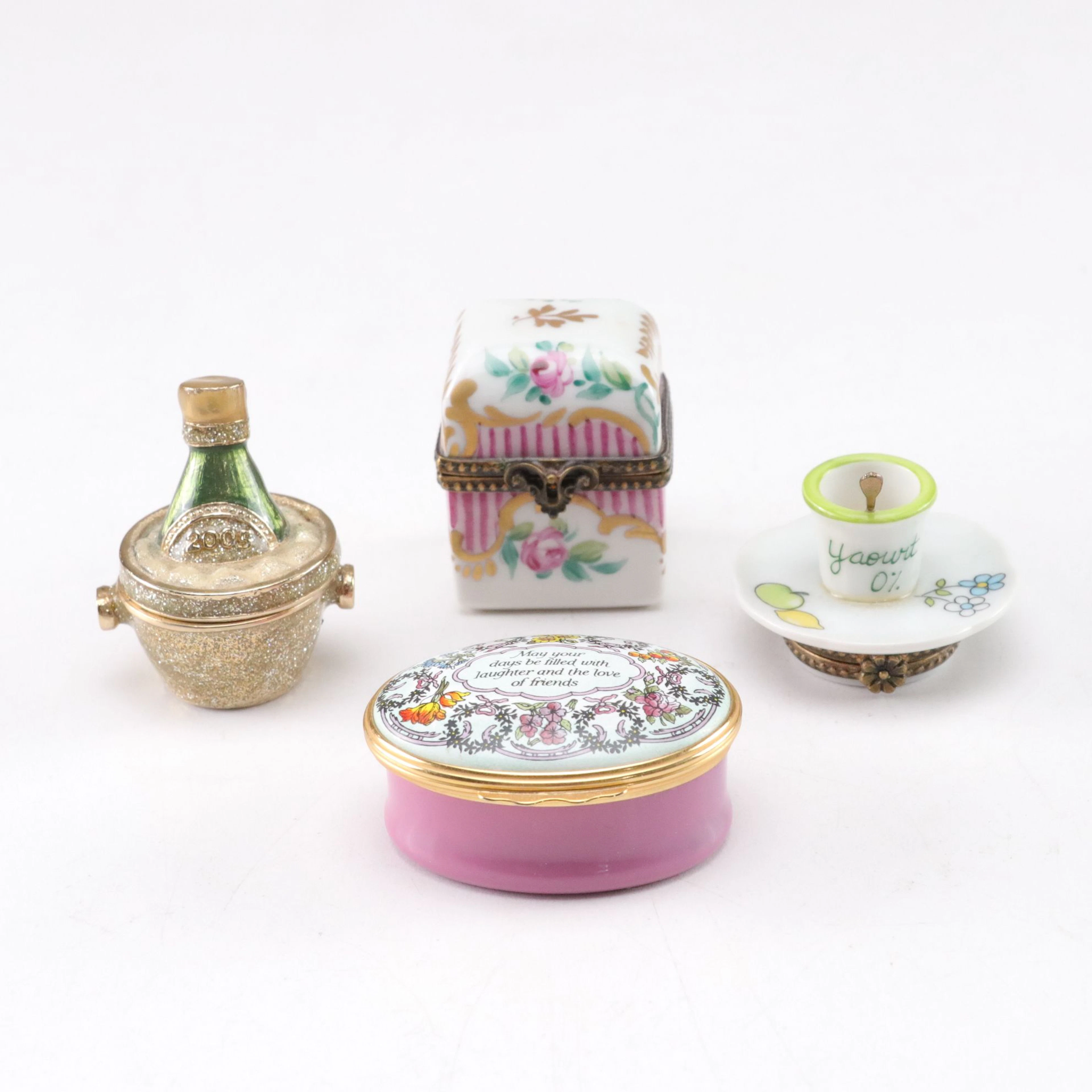 Hand Painted Limoges, Monet, & Halcyon Days Enamels Porcelain Decorative Boxes