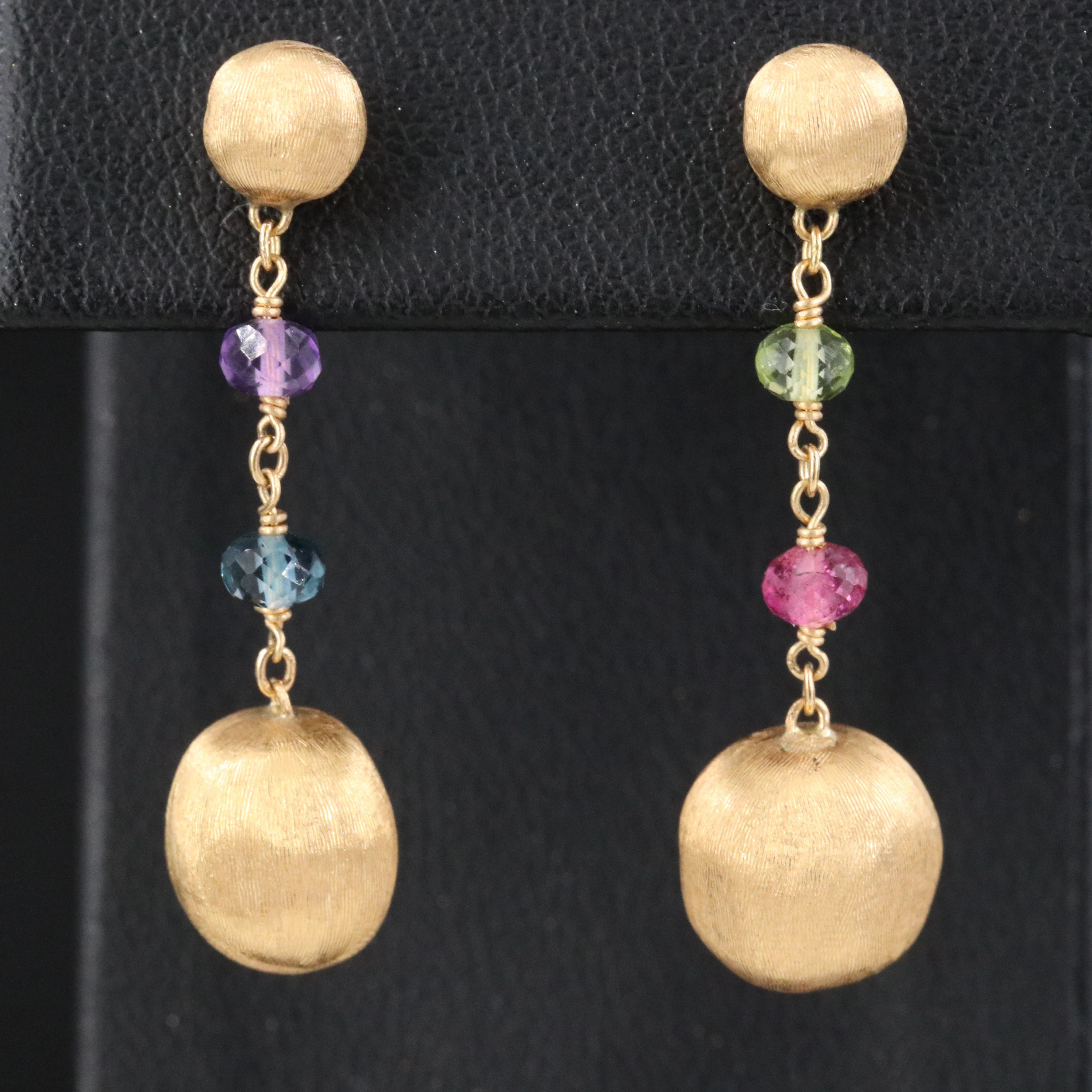 Marco Bicego Africa 18K Multi-Gemstone Drop Earrings