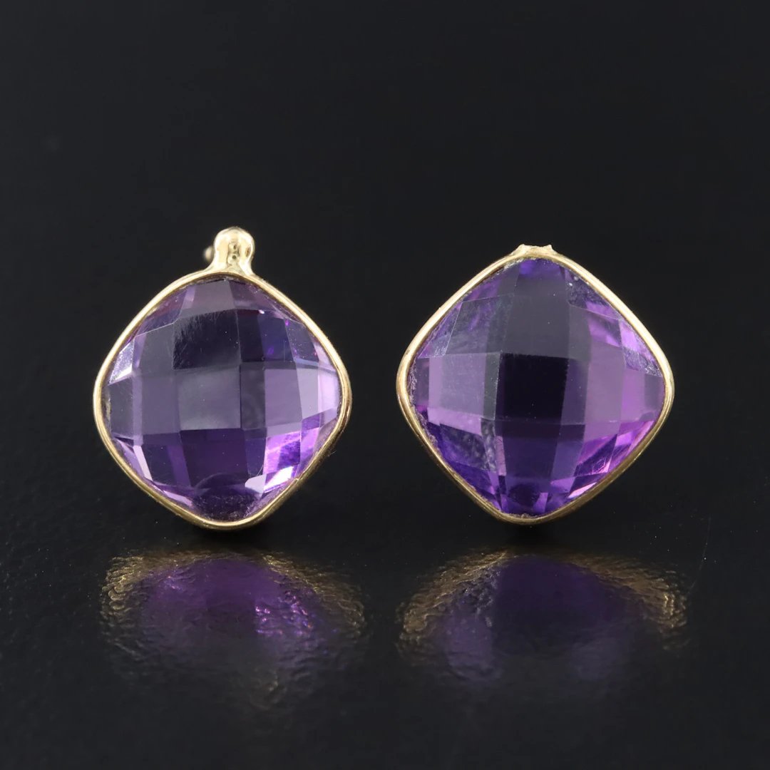 18K Amethyst Earrings