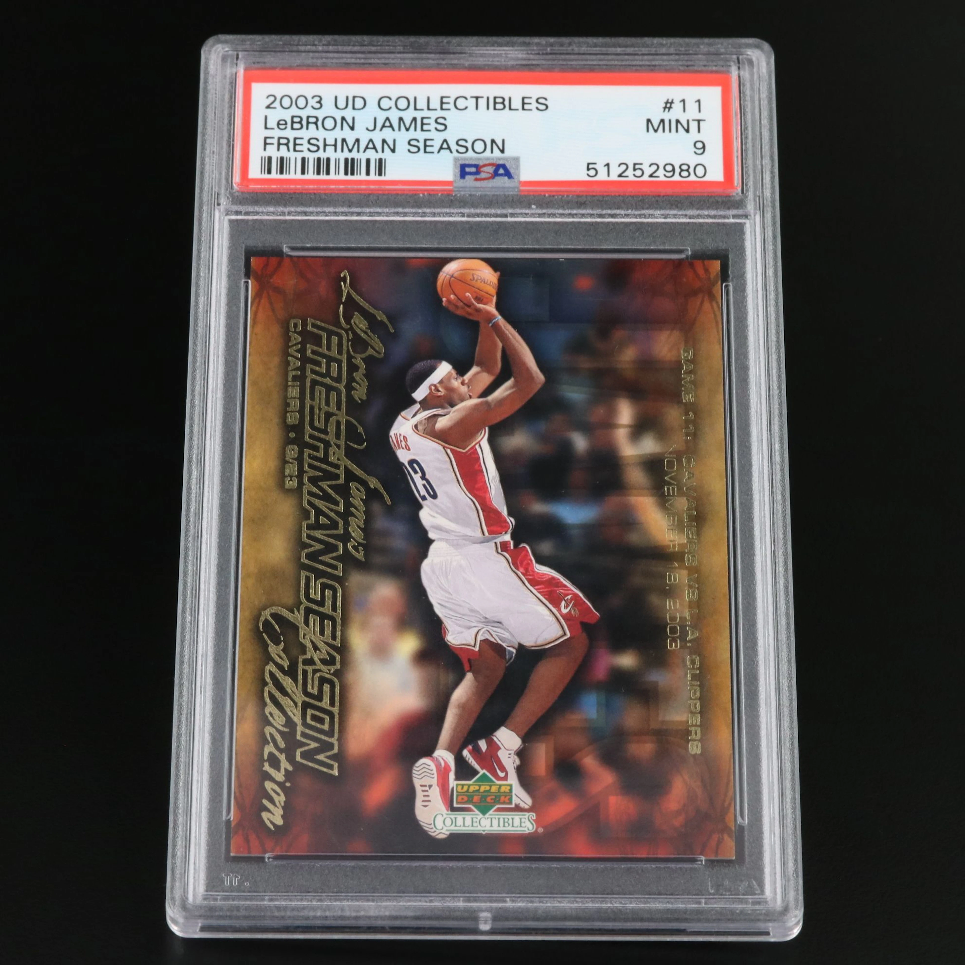2003 Upper Deck LeBron James Freshman Season Basketball Card Graded PSA 9