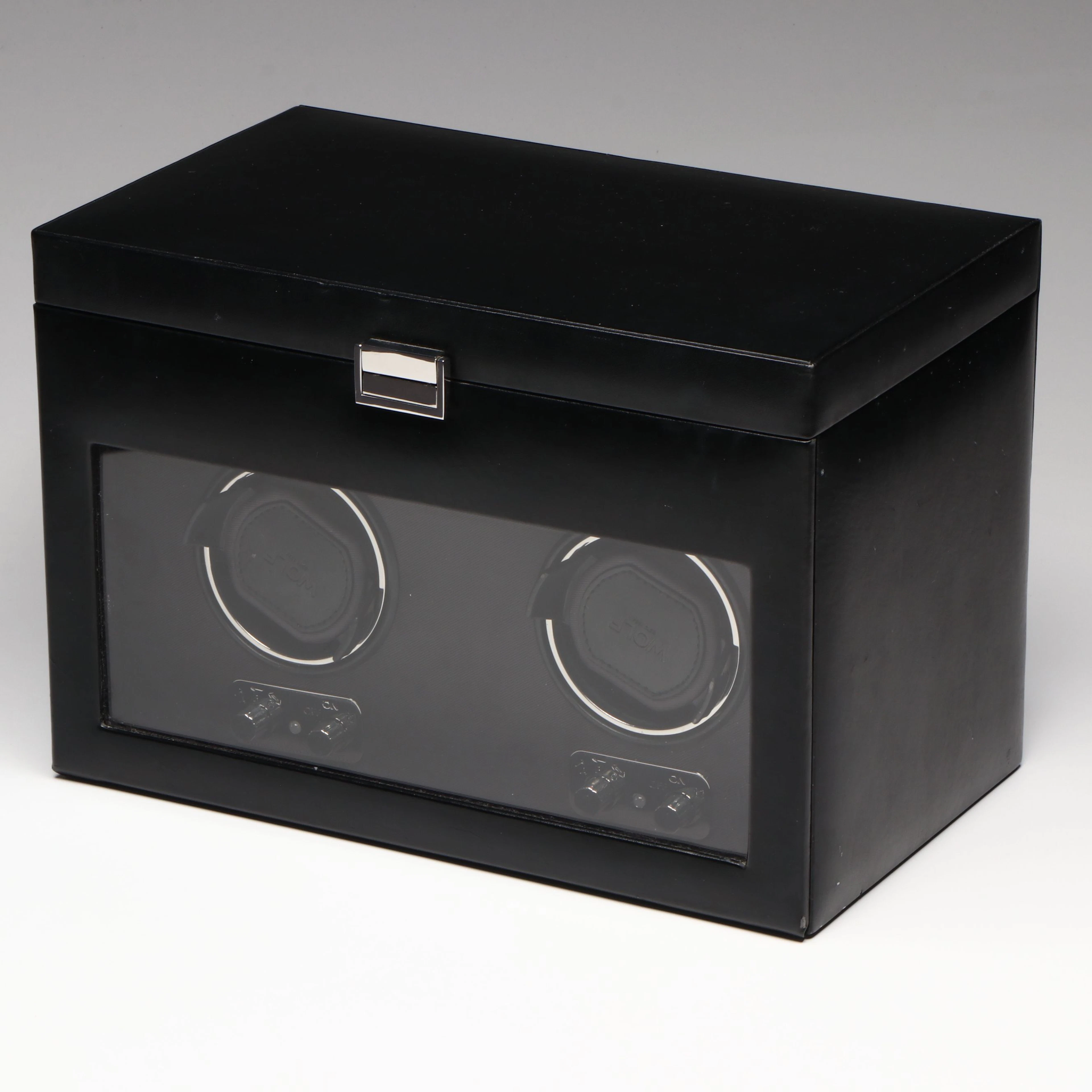 Wolf Model M2.1 Faux Black Leather Watch Winder Case