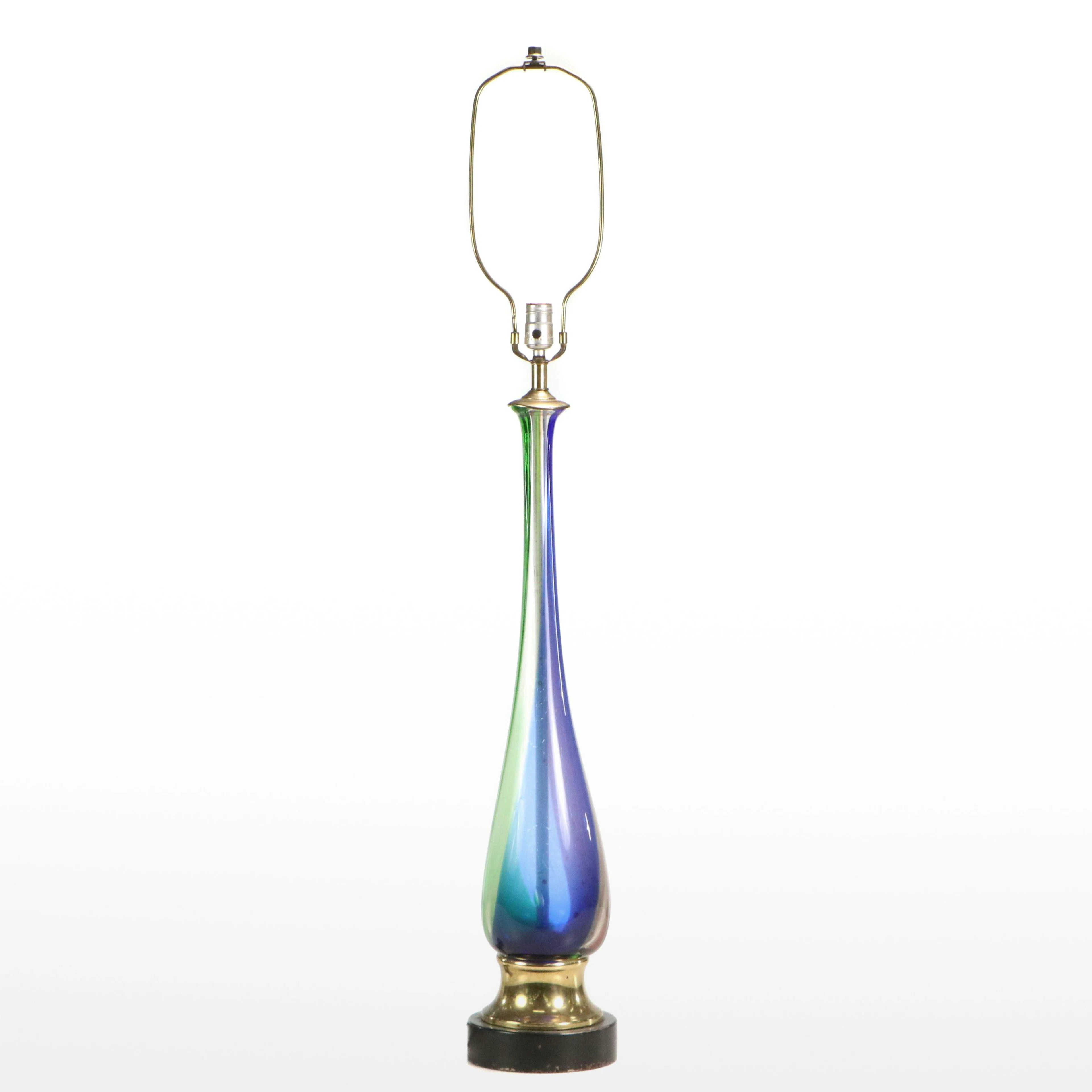Murano Style Multicolor Glass Teardrop Table Lamp