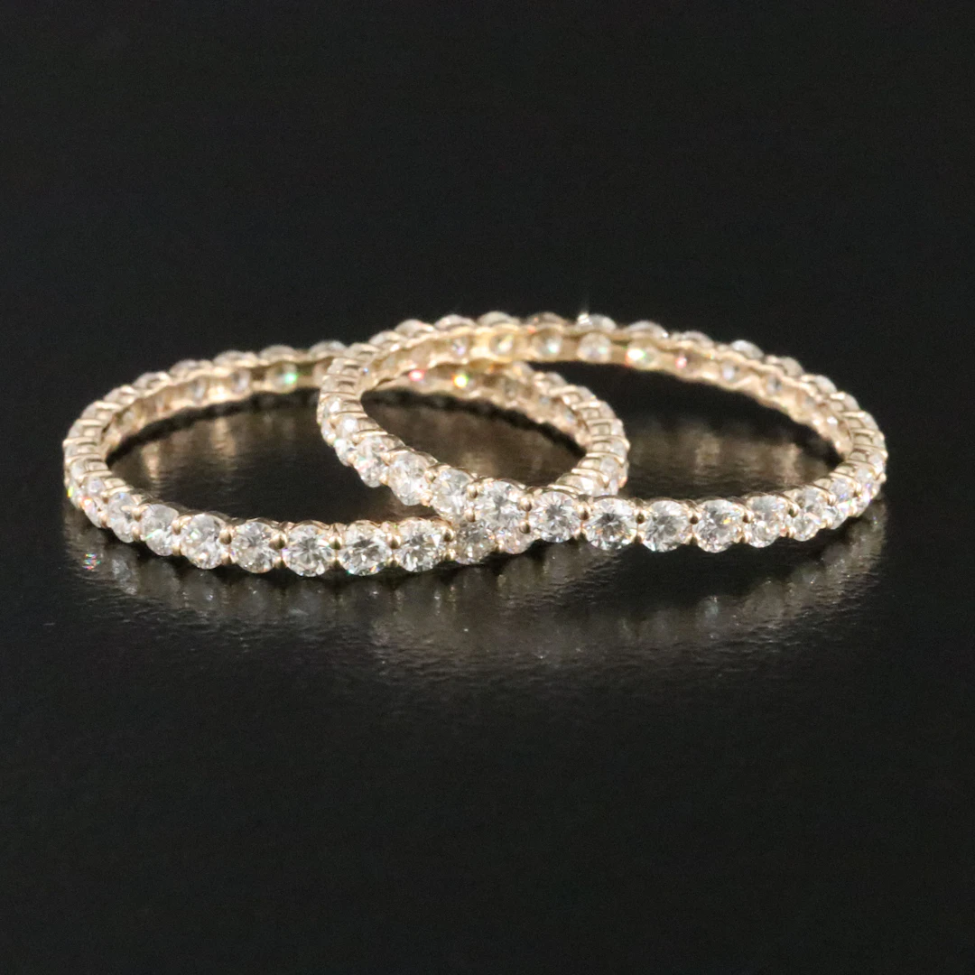 14K 1.51 CTW Diamond Stacking Eternity Bands
