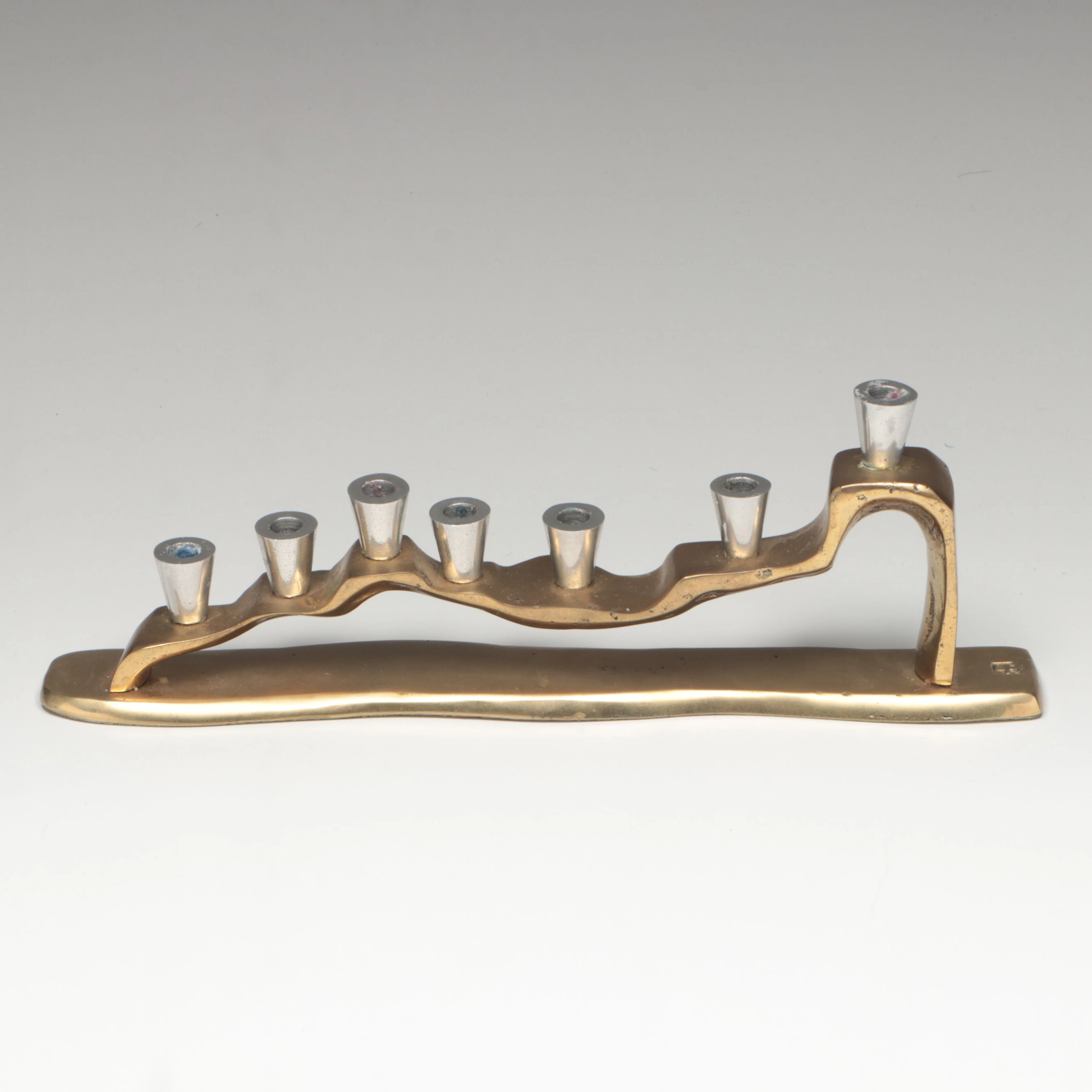 David Marshall Diseños Brutalist Brass and Aluminum Candelabrum