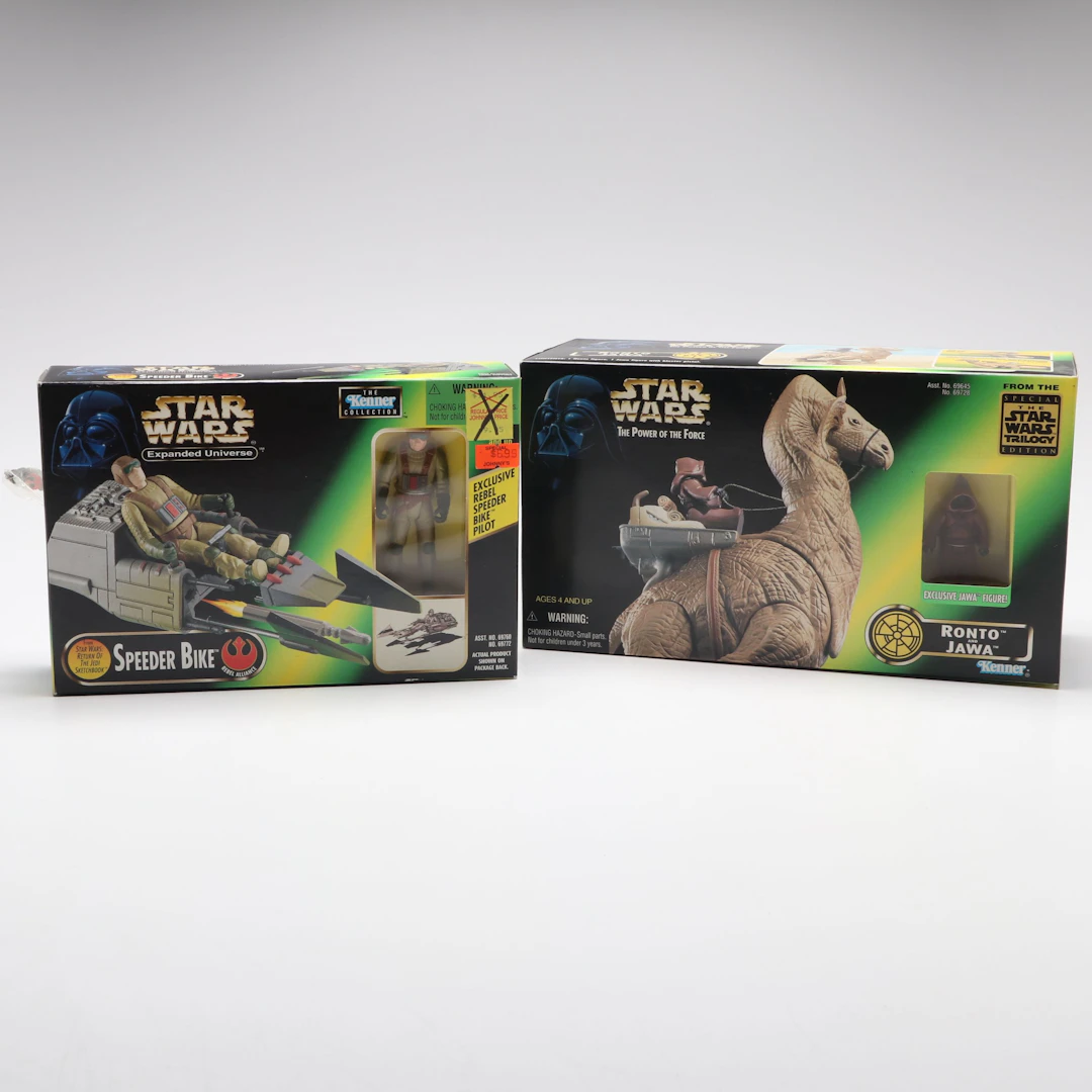 Kenner Star Wars "Speeder Bike" and "Ronto and Jawa" Figurines