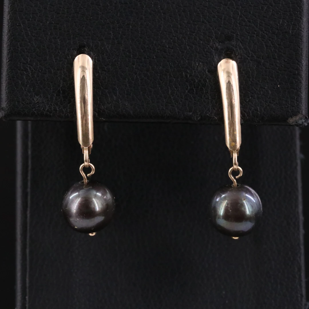10K Pearl Drop Earrings