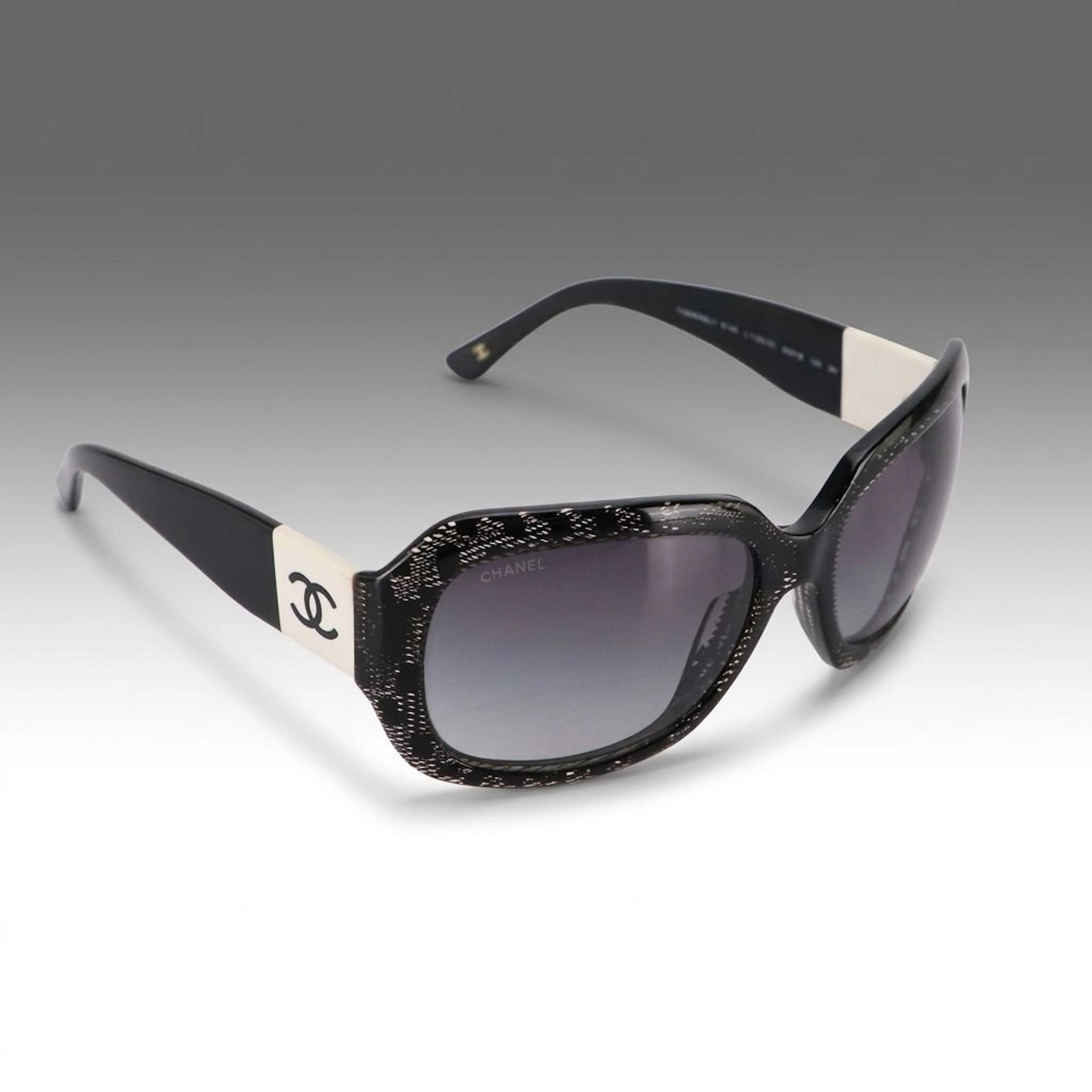 Chanel CC 5146 Lace Effect Black/White Sunglasses with Case