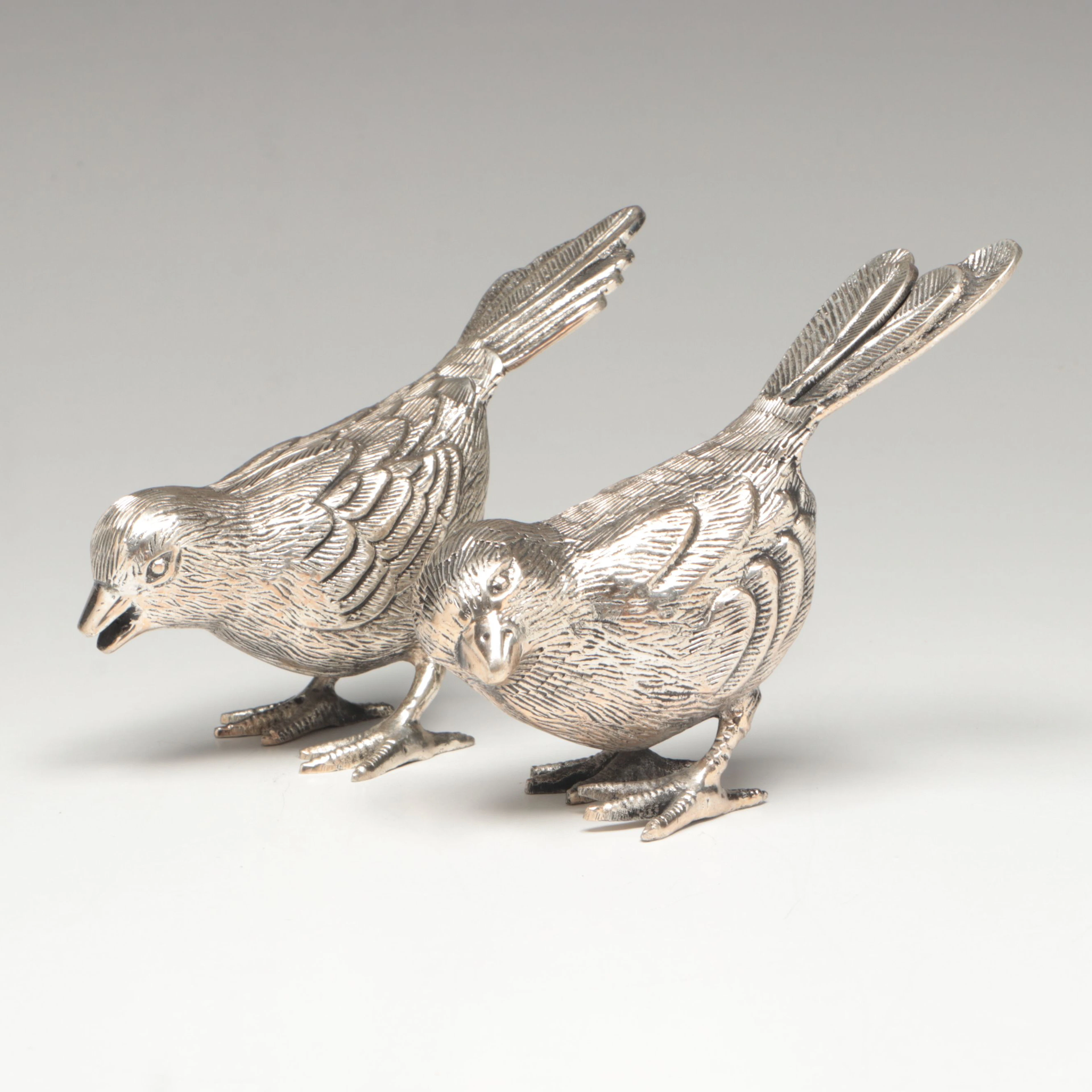 Pair of Cast Metal Bird Figurines