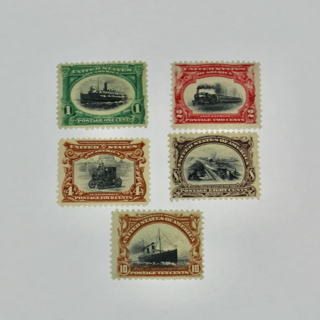 Five Different MH 1901 Pan-American Exposition Postage Stamps
